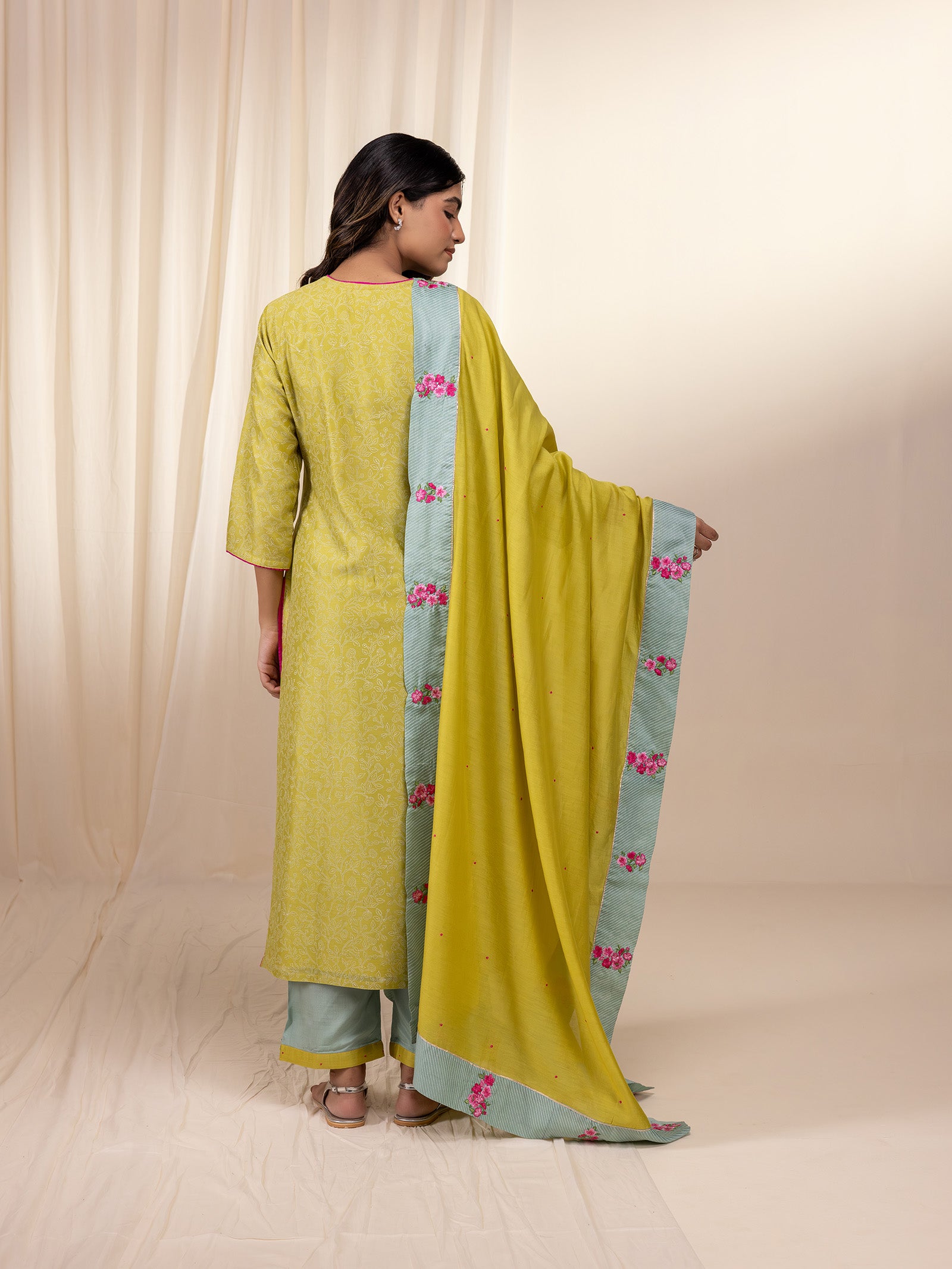 Celebration Citrus Chanderi Dupatta