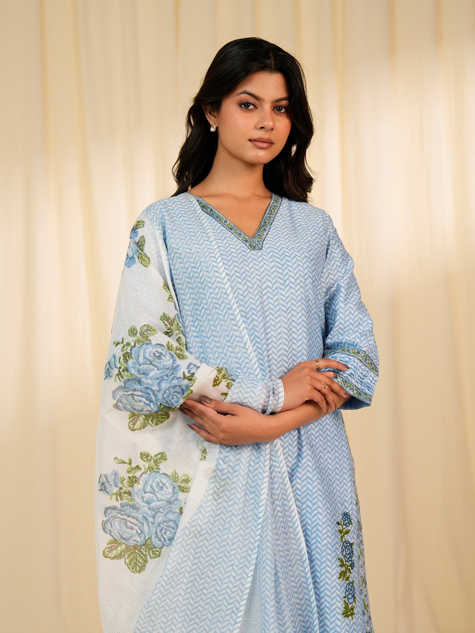 Celeste Aasmani Chanderi Dupatta