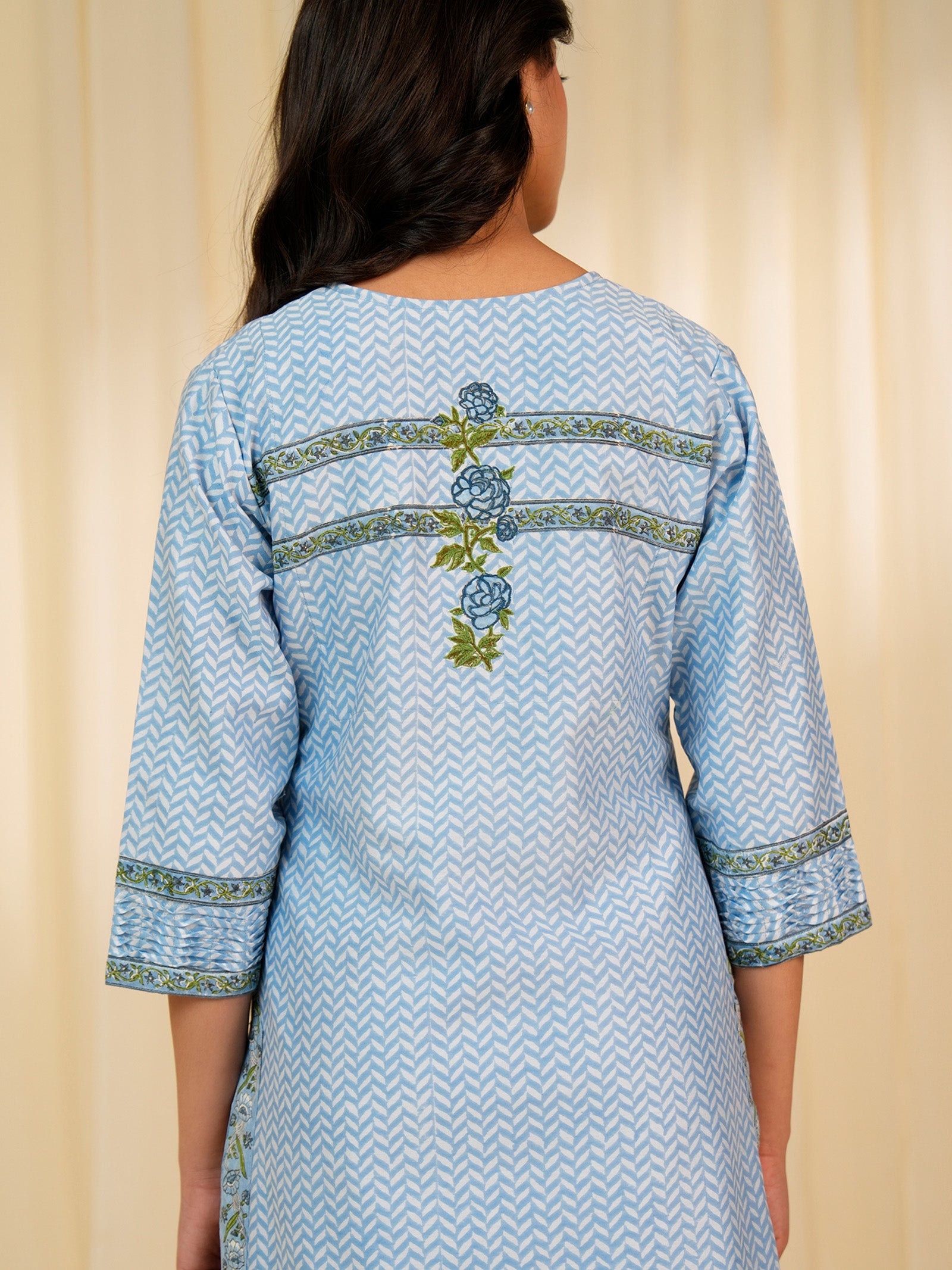 Celeste Aasmani Chanderi Kurta