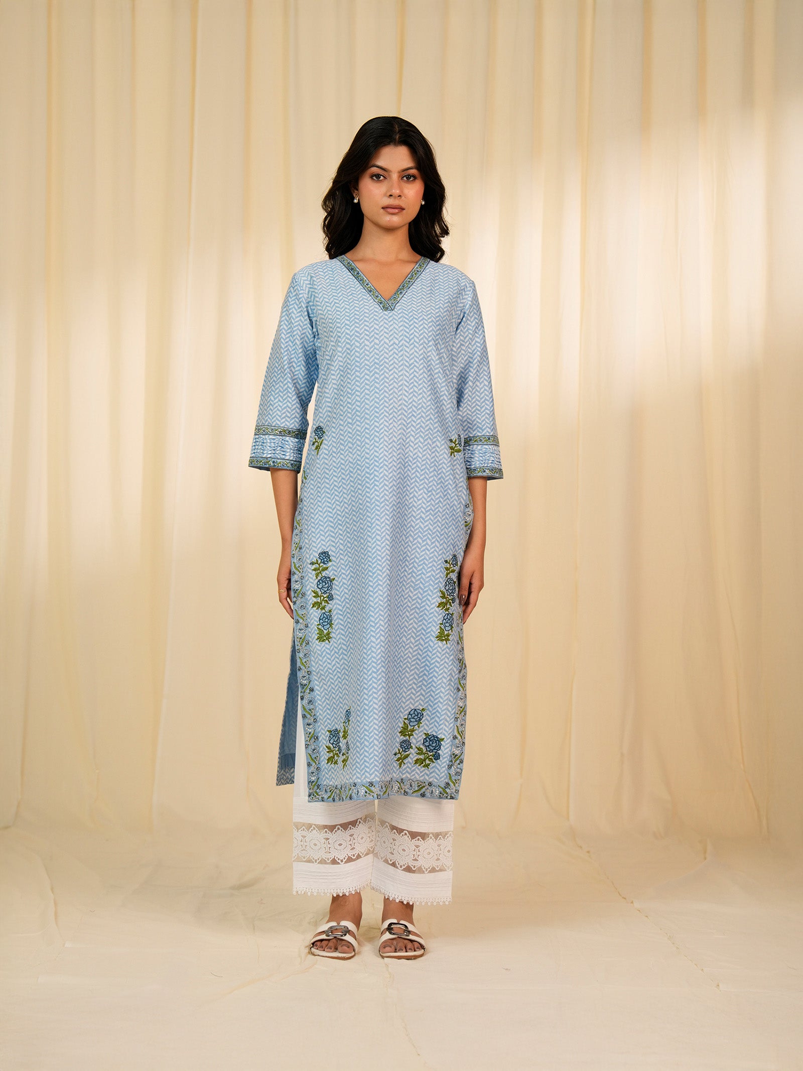 Celeste Aasmani Chanderi Kurta