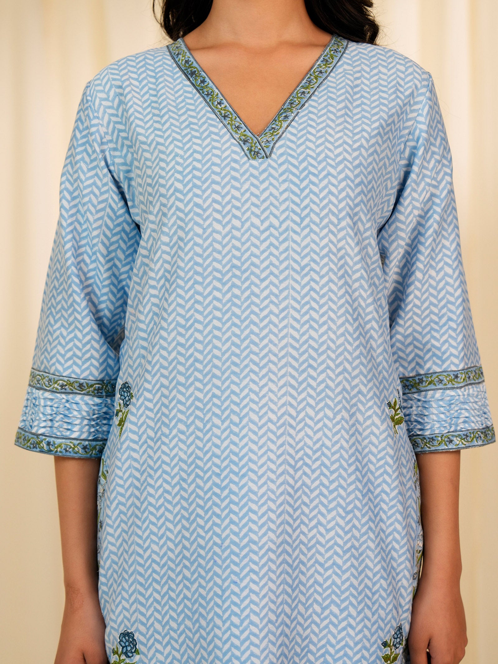 Celeste Aasmani Chanderi Kurta