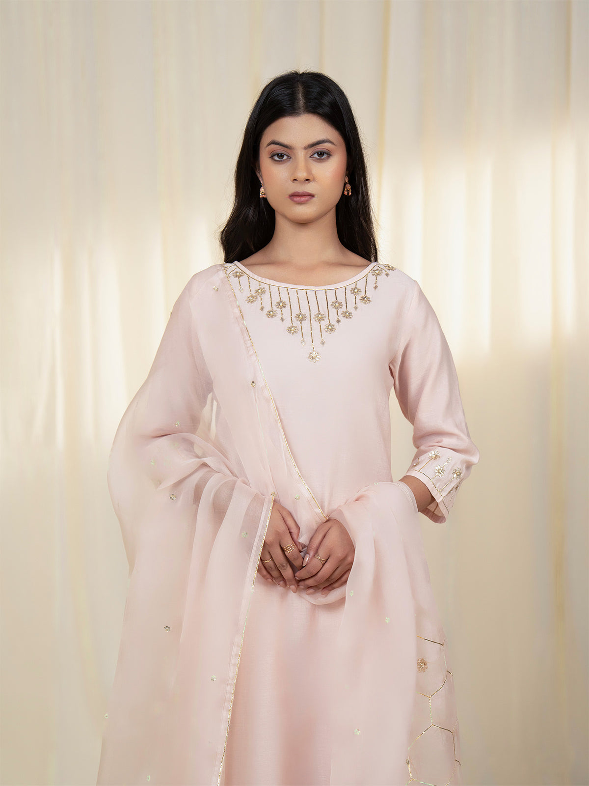 Chama-Cham Blush Organza Dupatta