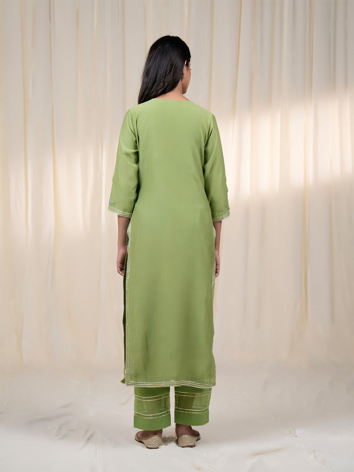Chama-Cham Sage Chanderi Kurta