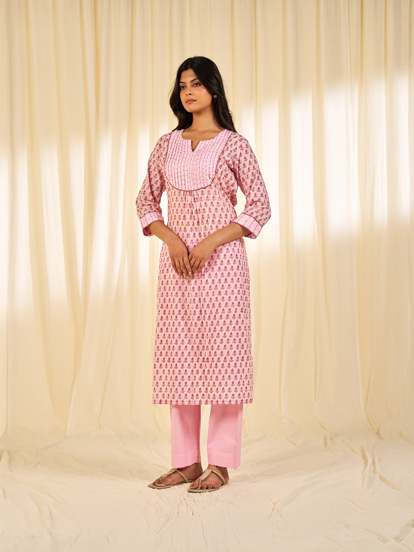 Chhoti Pink Cotton Kurta