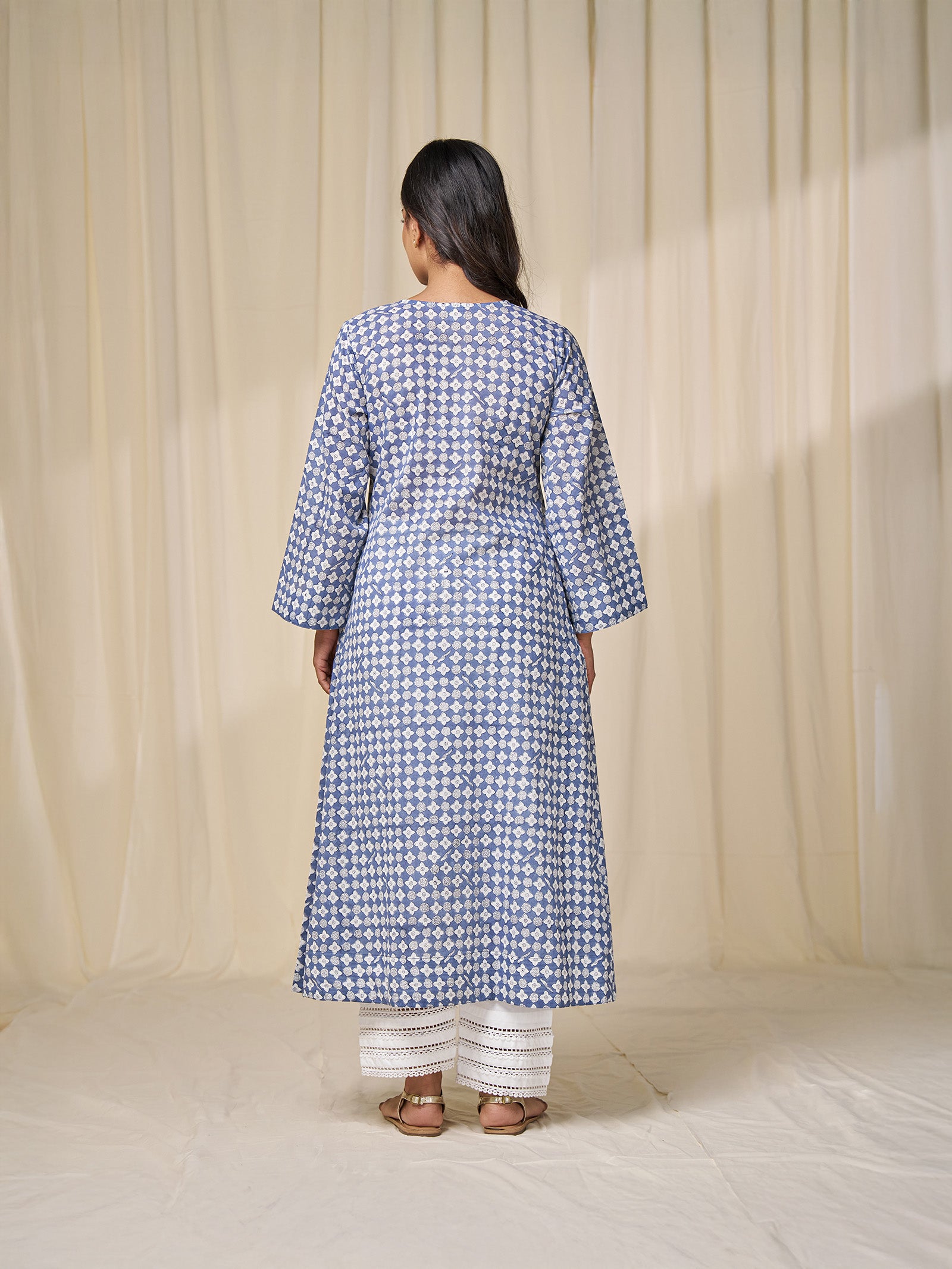 Cloudy Mist Voile Kurta