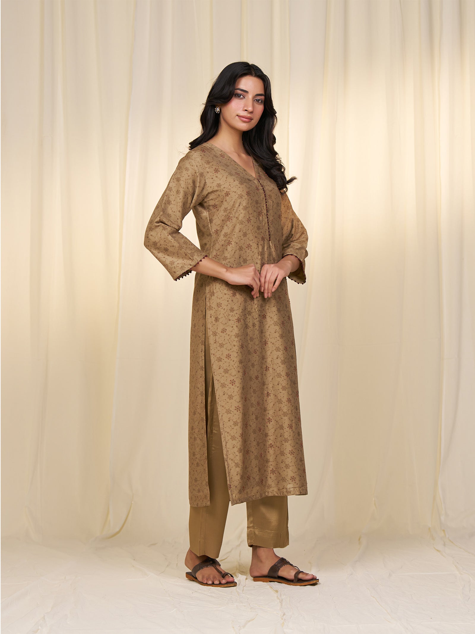 Cocoa Roots Chanderi Kurta