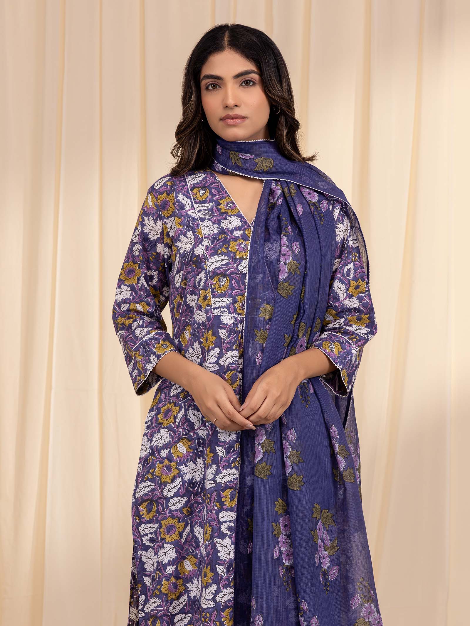 Colour Purple Kota Dupatta