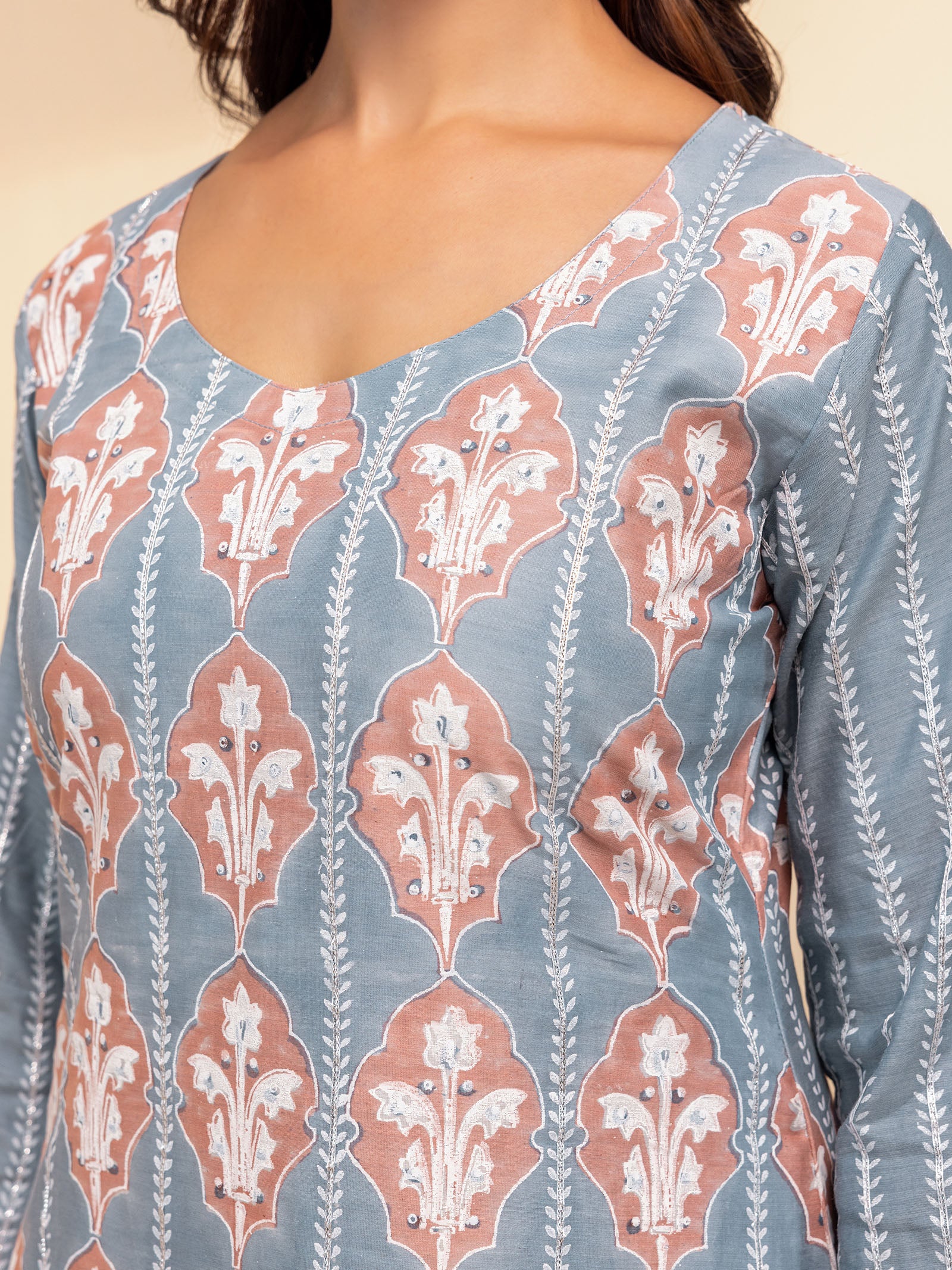 Coral Island Chanderi Kurta