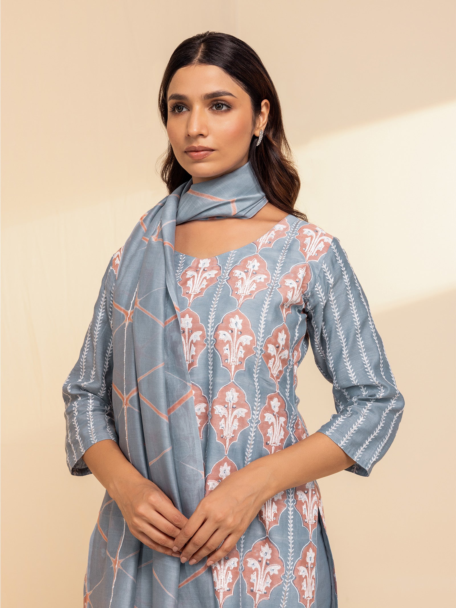 Coral Island Chanderi Kurta