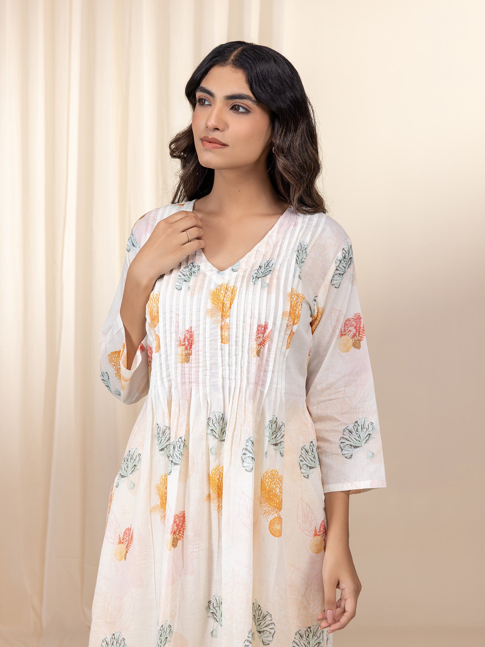 Coral Reef Cotton Kurta