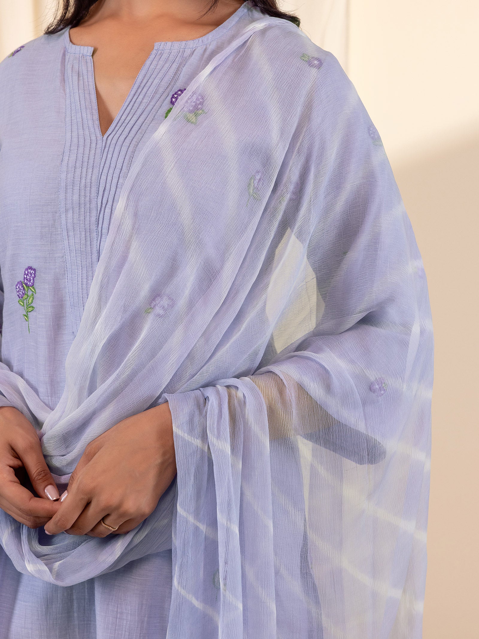Alice In Wonderland Lilac Chiffon Dupatta