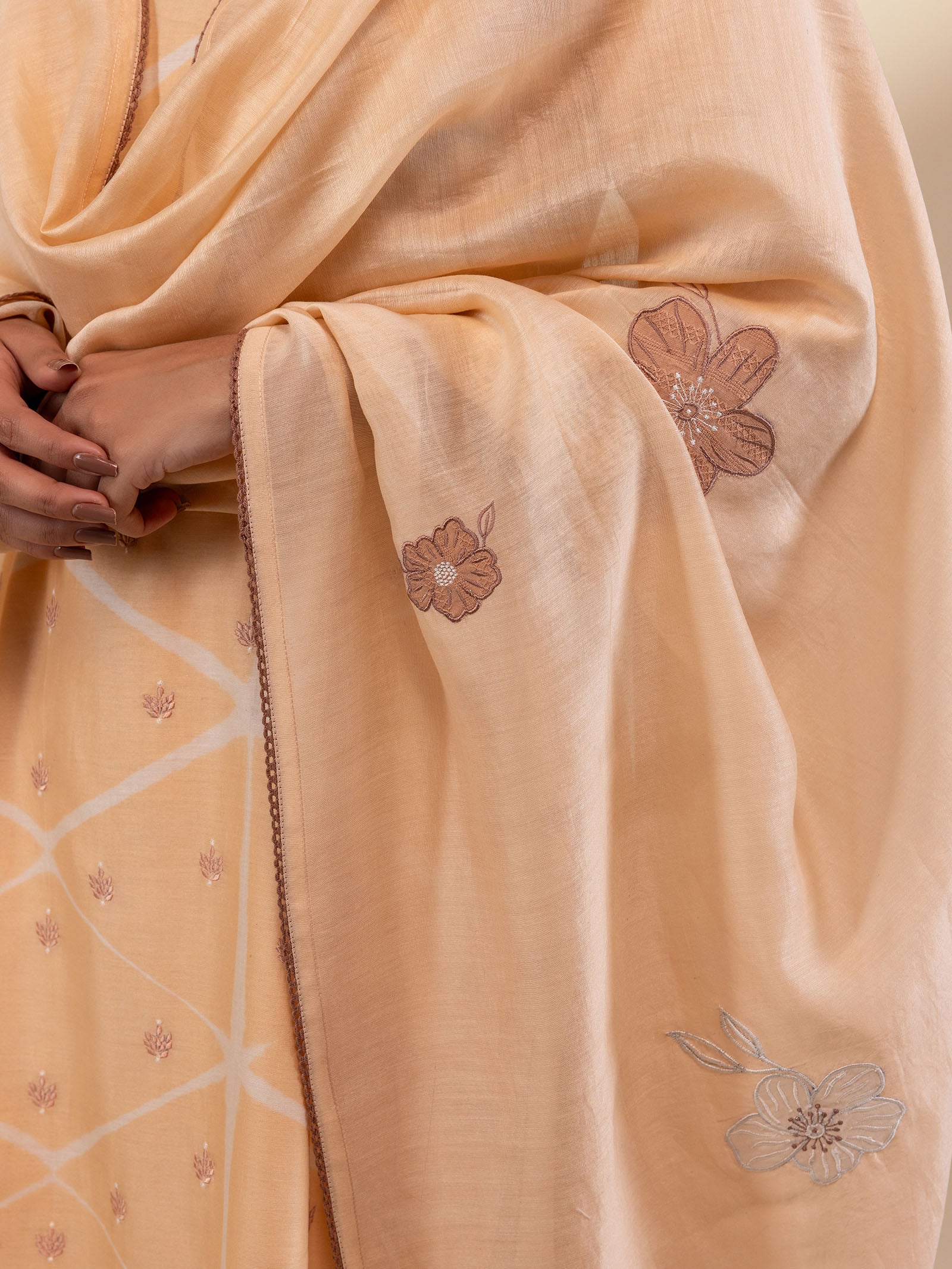 Skin Tones Porcelain Chanderi Dupatta