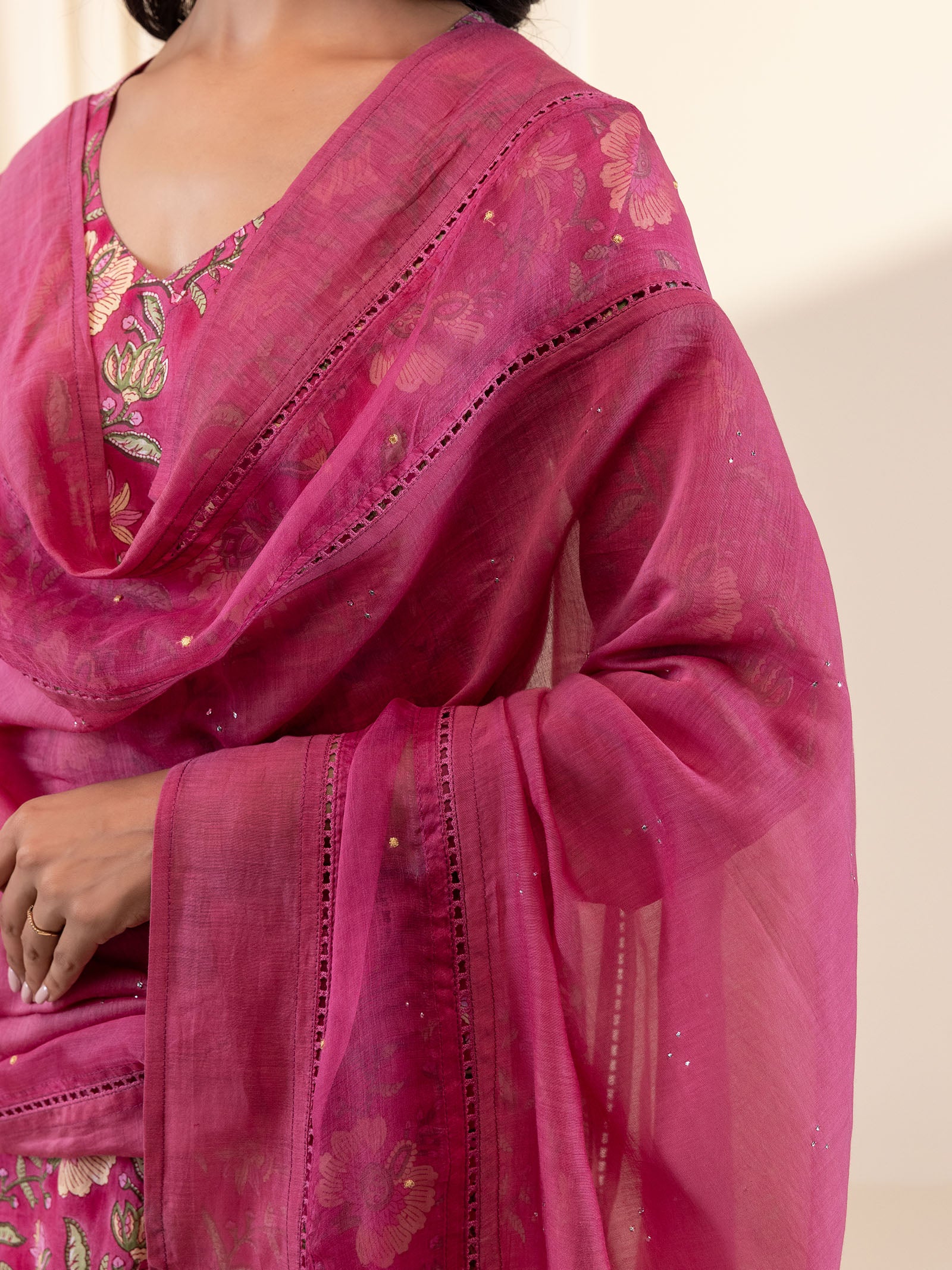 Pink Poison Chanderi Dupatta