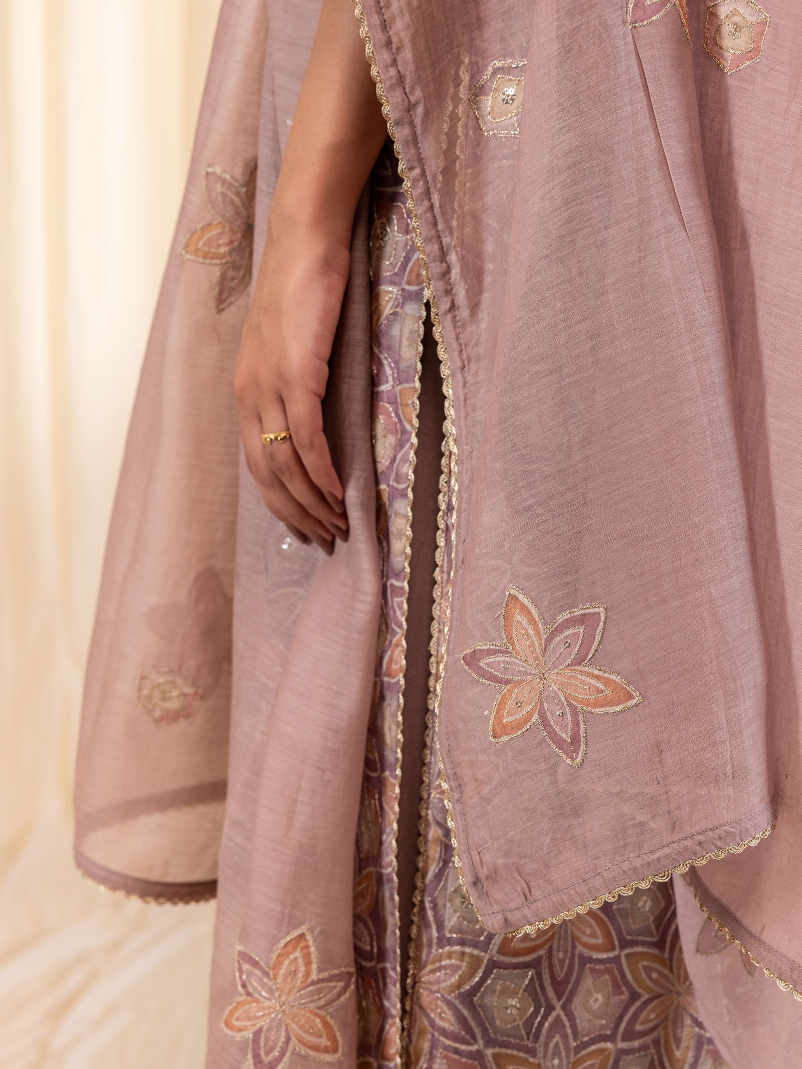 Celebration Mauve Chanderi Dupatta