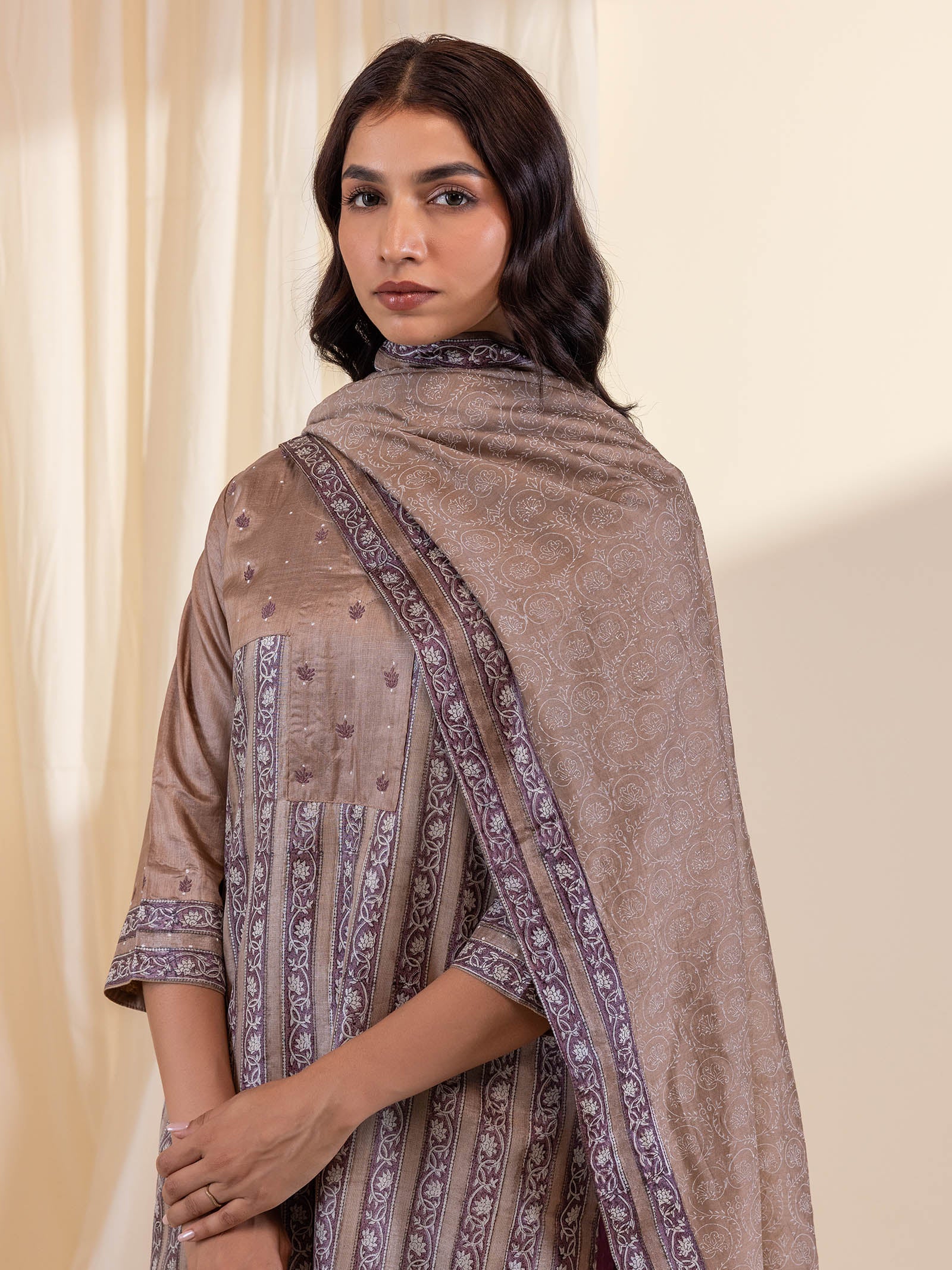 Chocolate Chanderi Dupatta