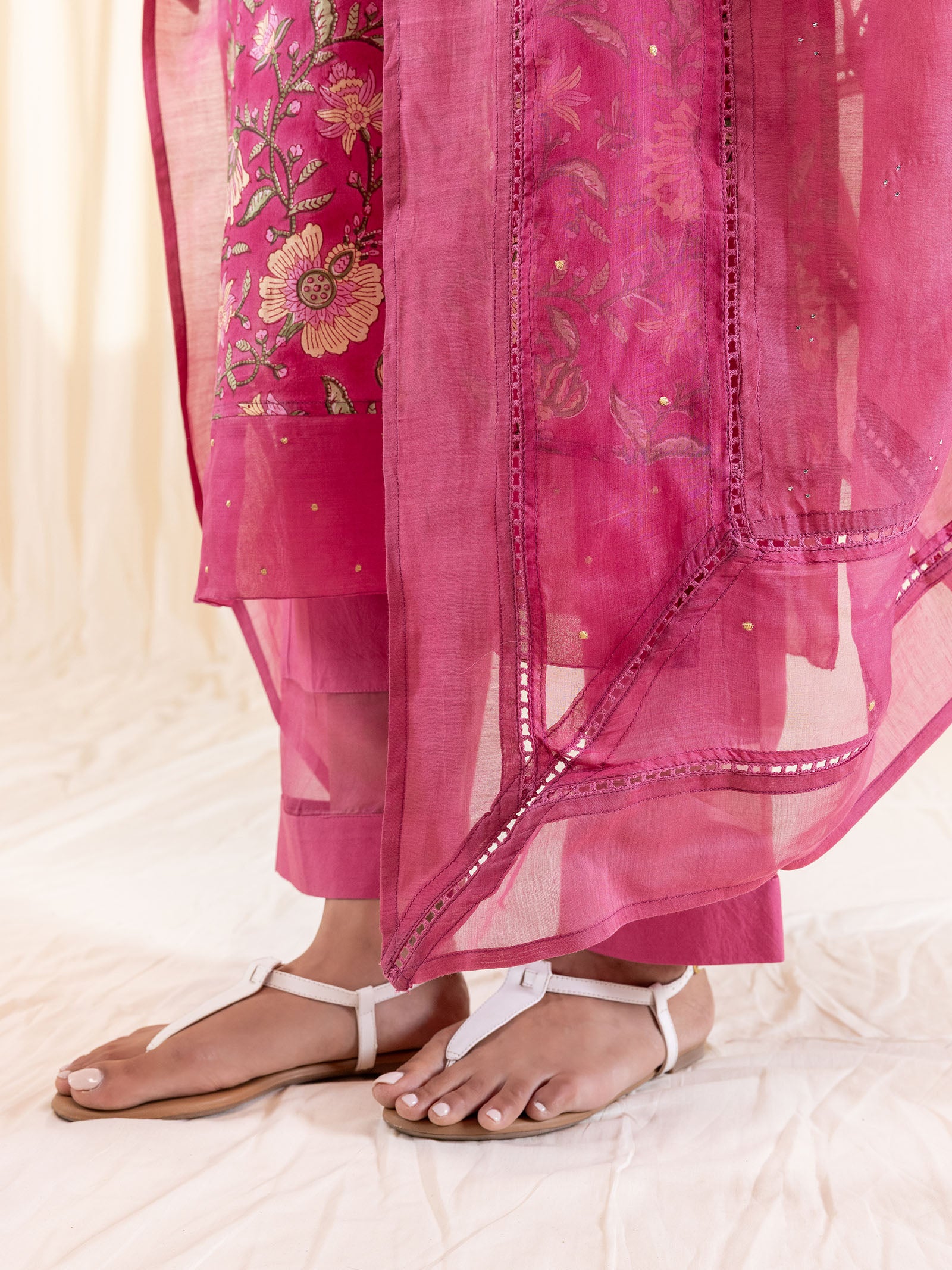 Pink Poison Chanderi Dupatta