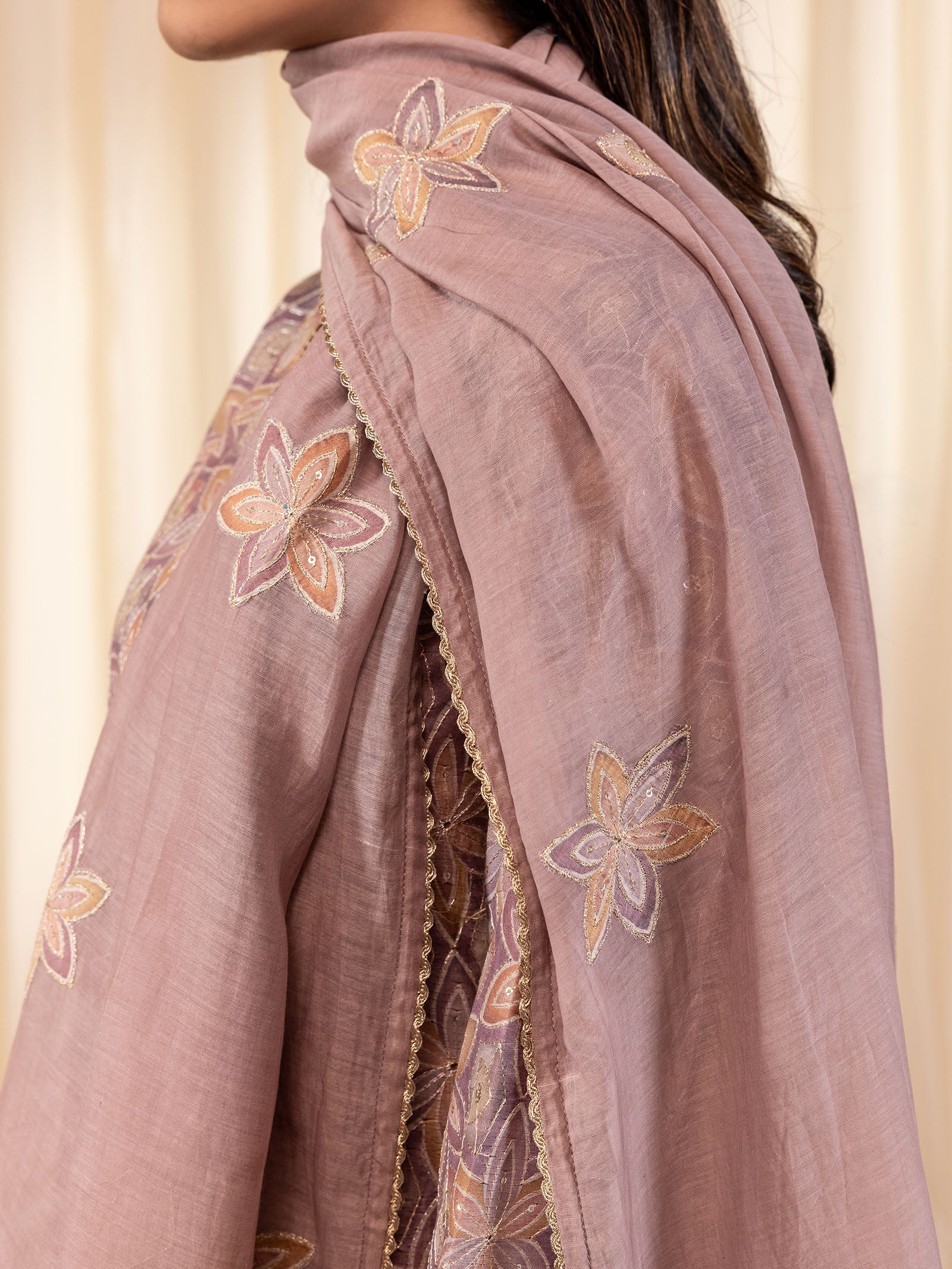 Celebration Mauve Chanderi Dupatta