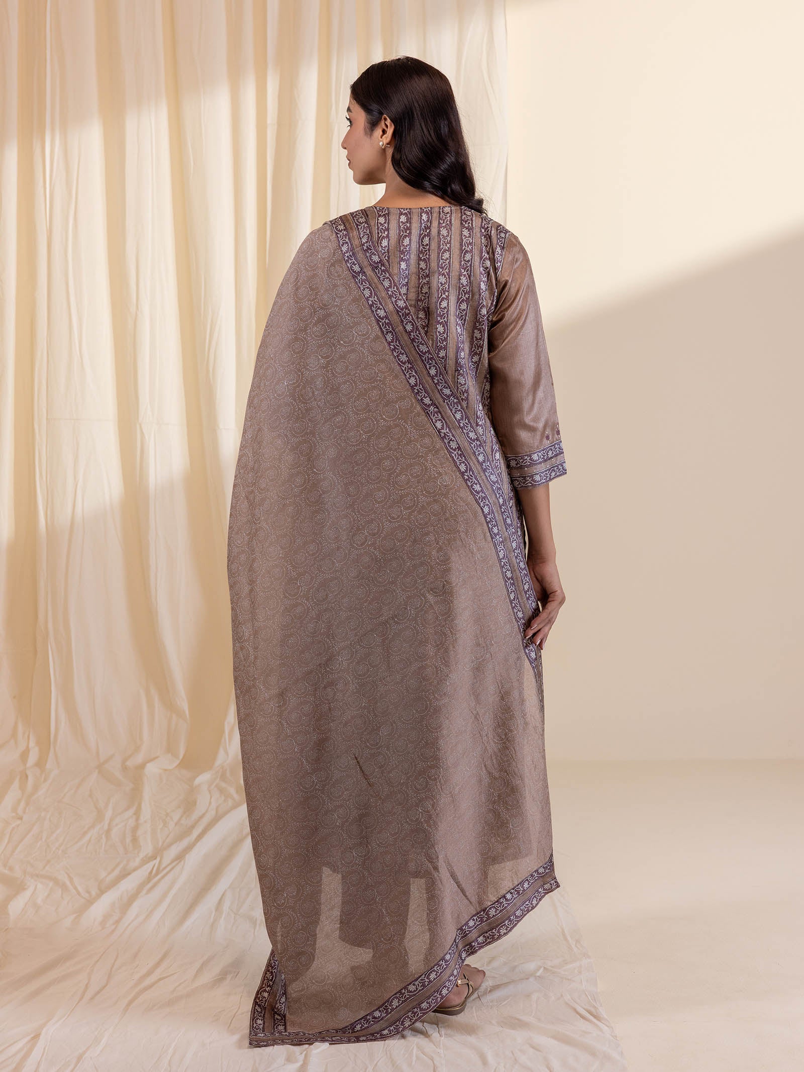 Chocolate Chanderi Dupatta