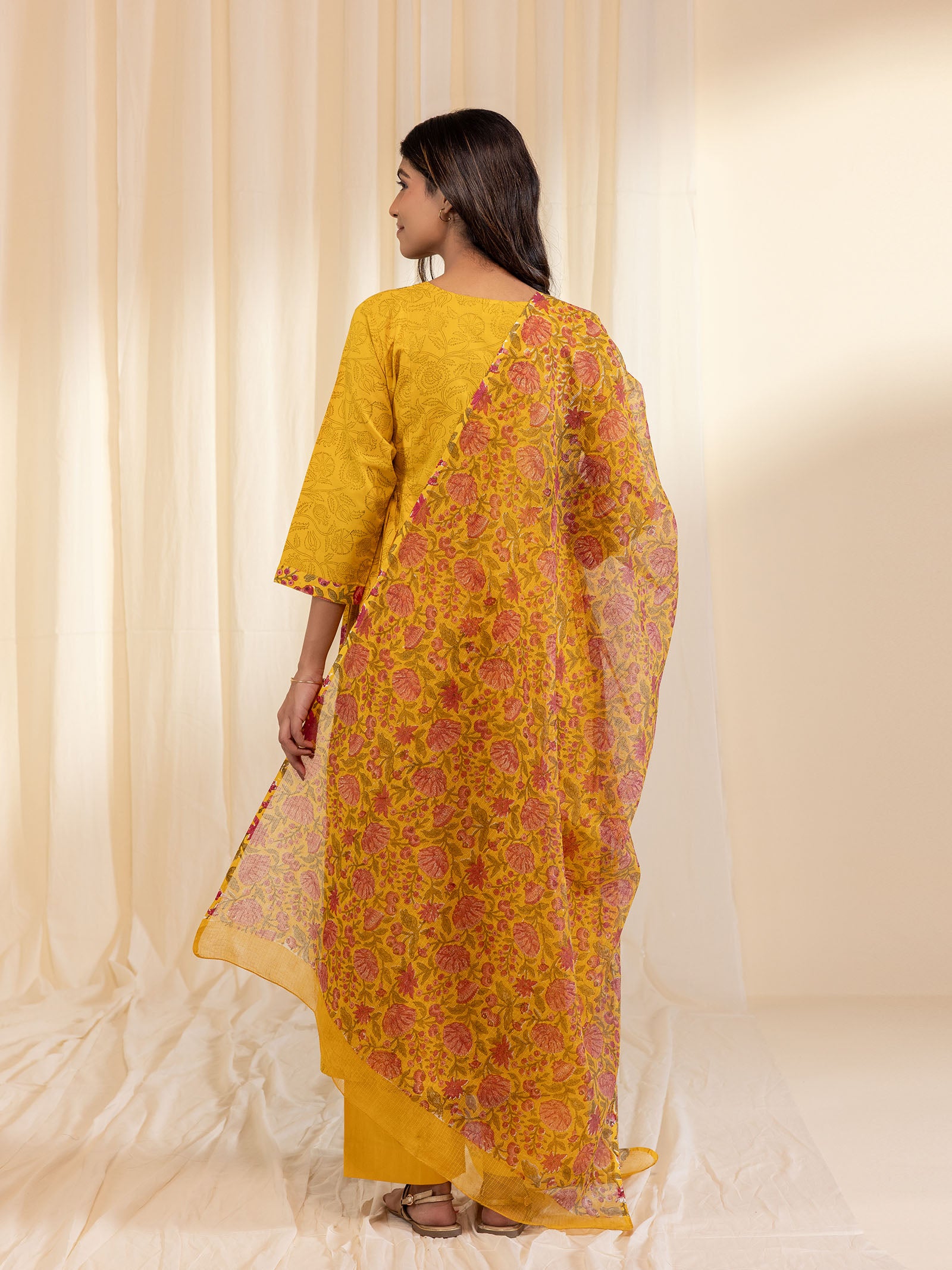 Mustard Raspberries Kota Dupatta