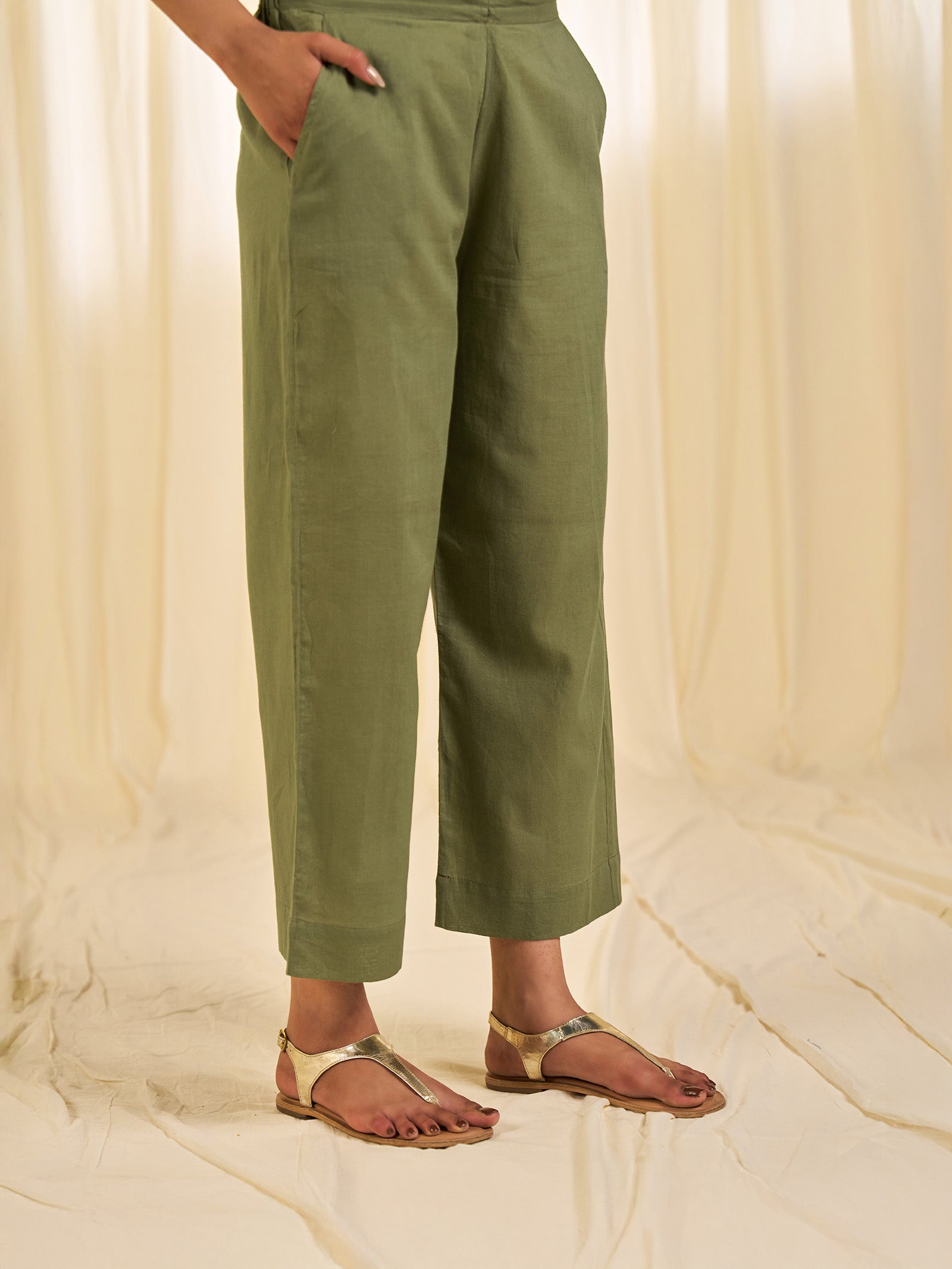 Olive Green - Island Moss Voile Pants