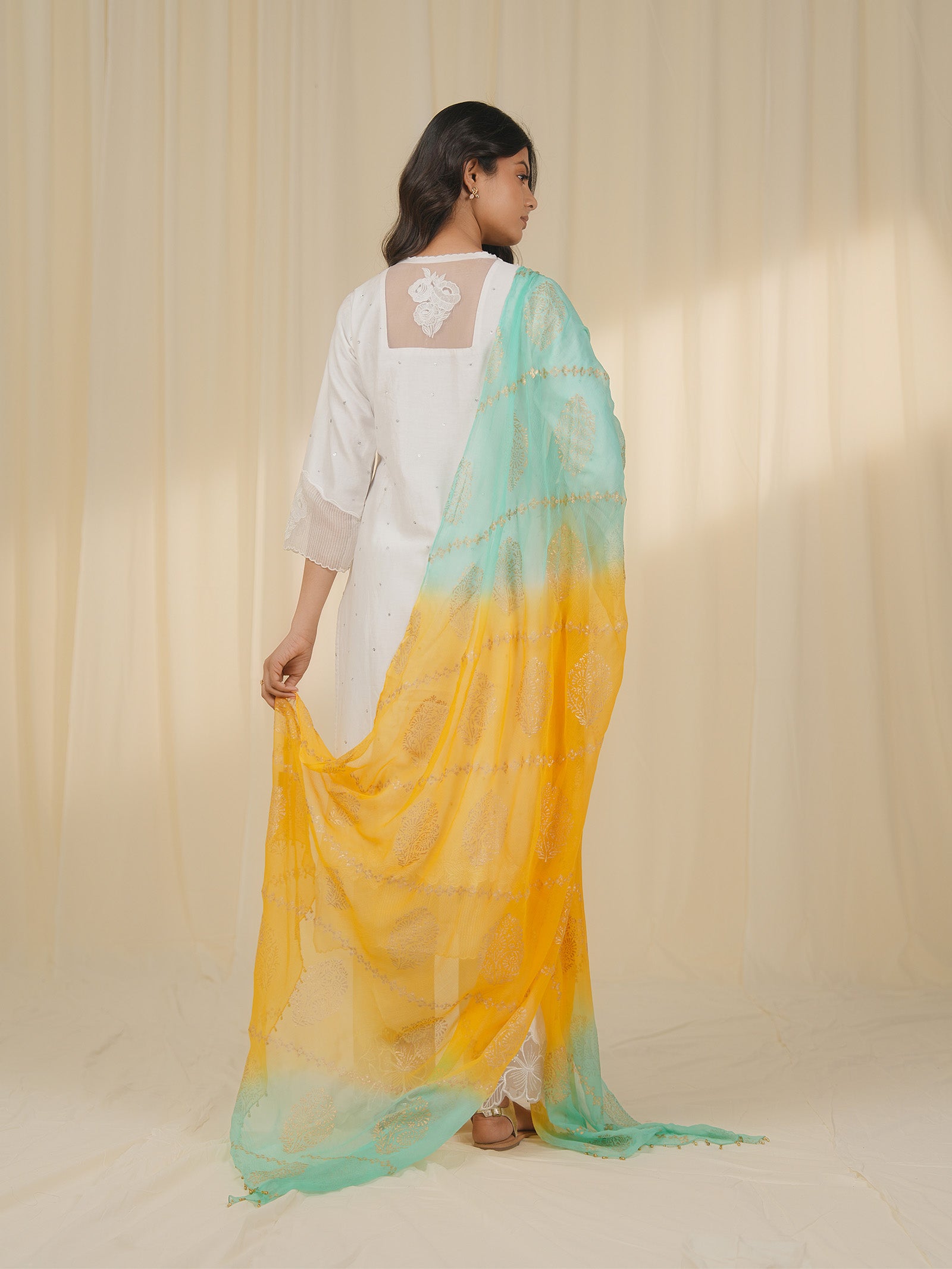 Holi Hai Yellow Chiffon Dupatta