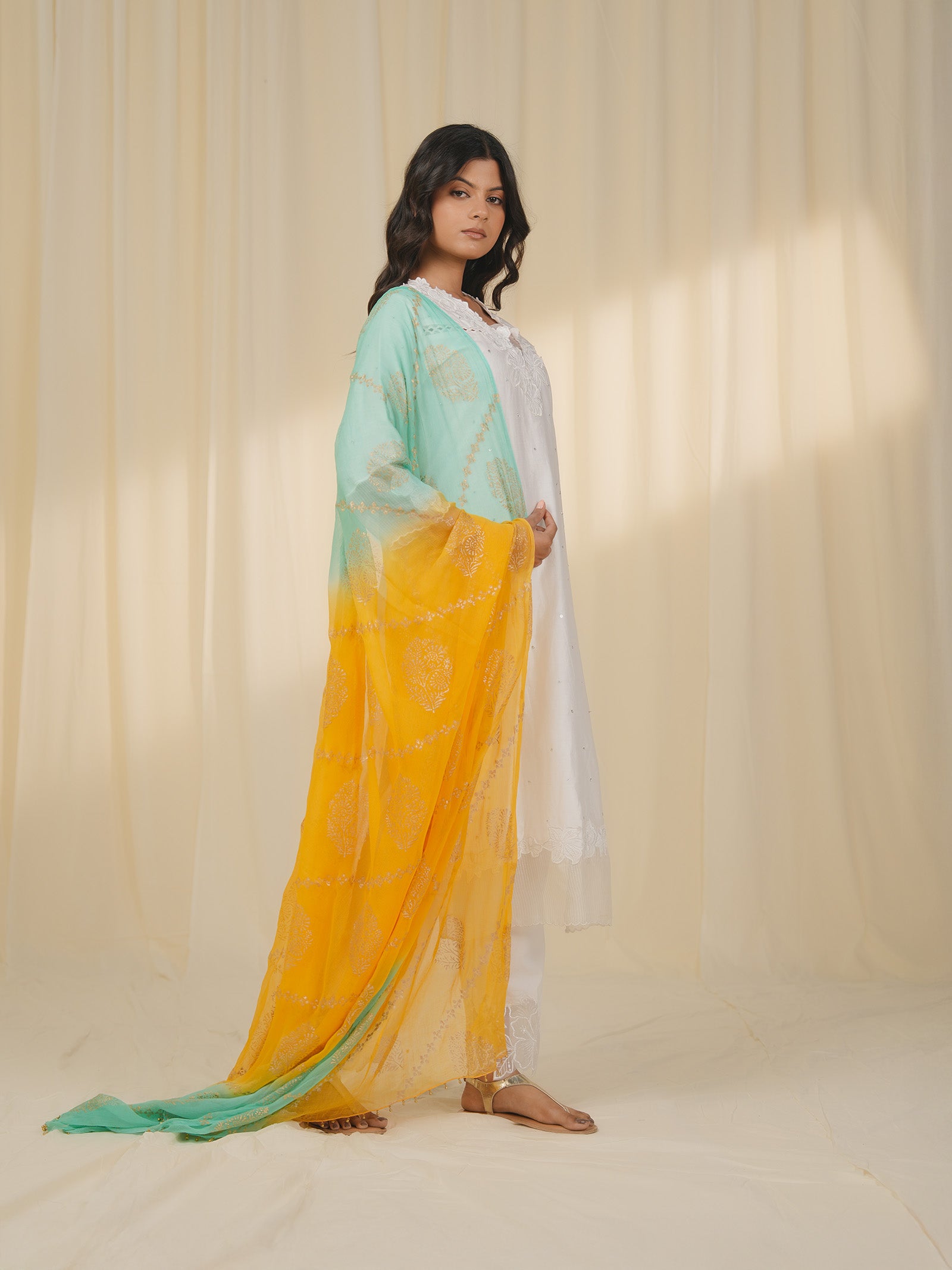 Holi Hai Yellow Chiffon Dupatta