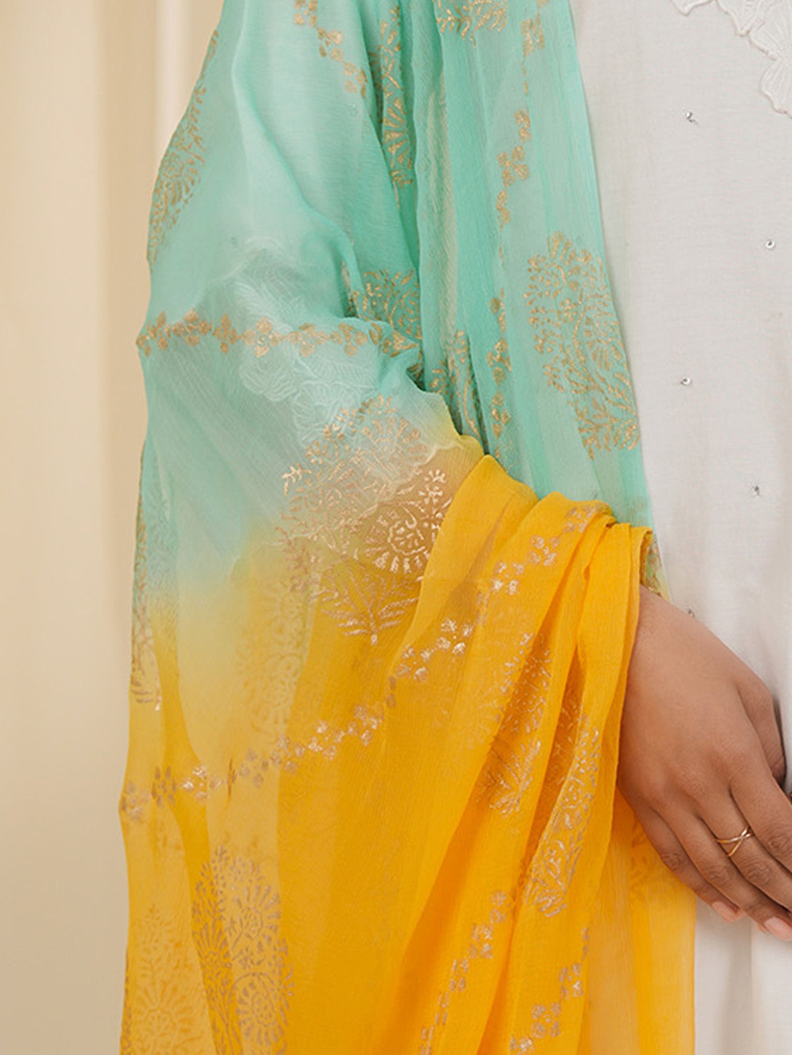 Holi Hai Yellow Chiffon Dupatta