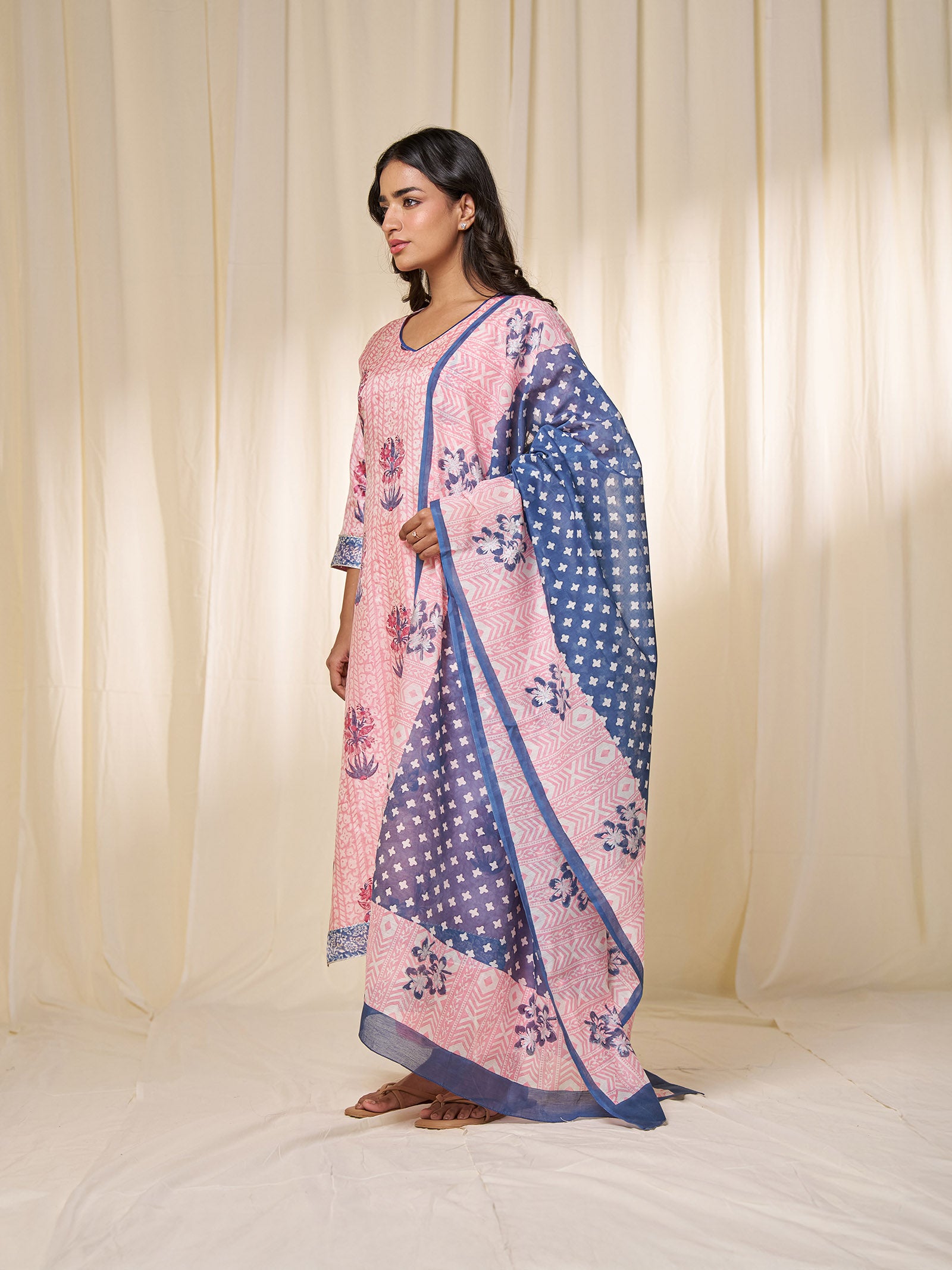 Rose Water Chanderi Dupatta