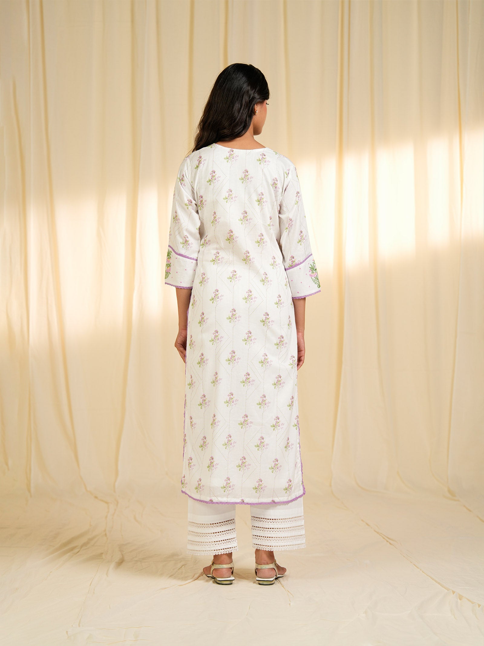 Dorothy Lavender Voile Kurta