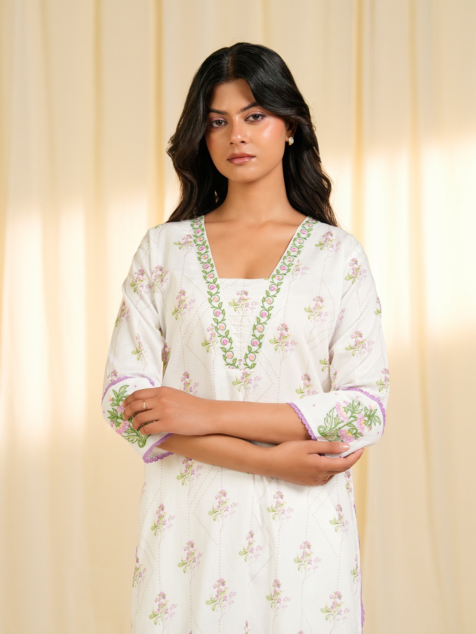 Dorothy Lavender Voile Kurta