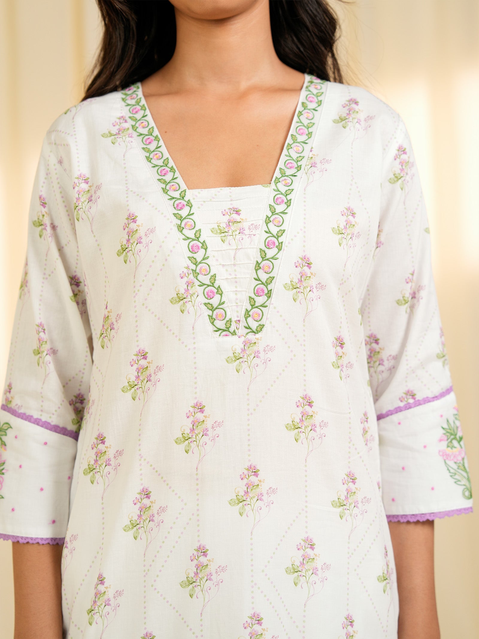 Dorothy Lavender Voile Kurta