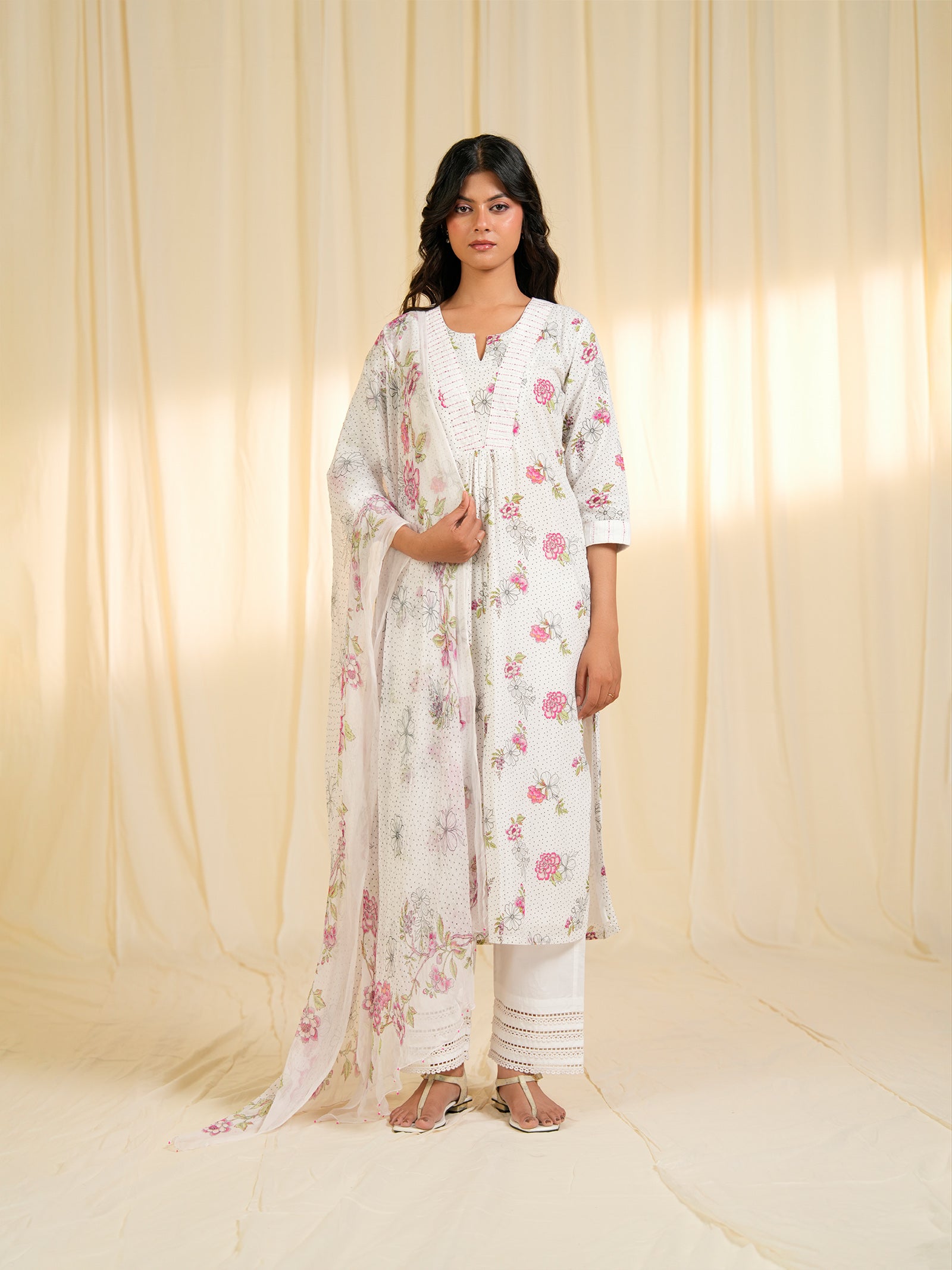 Dorothy Pink Valley Chiffon Dupatta