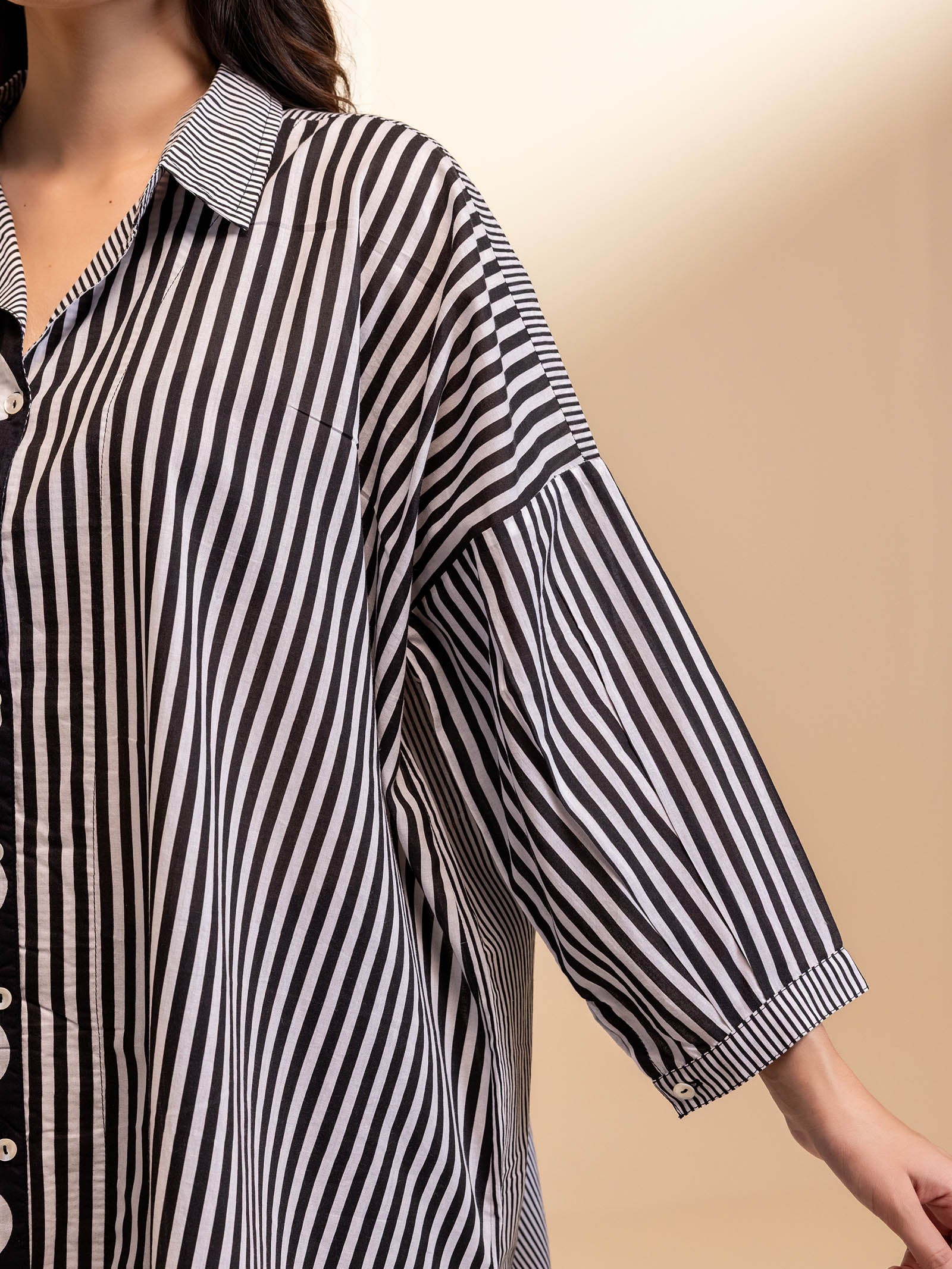Dot Dot Dash - Madras Black Cotton Shirt