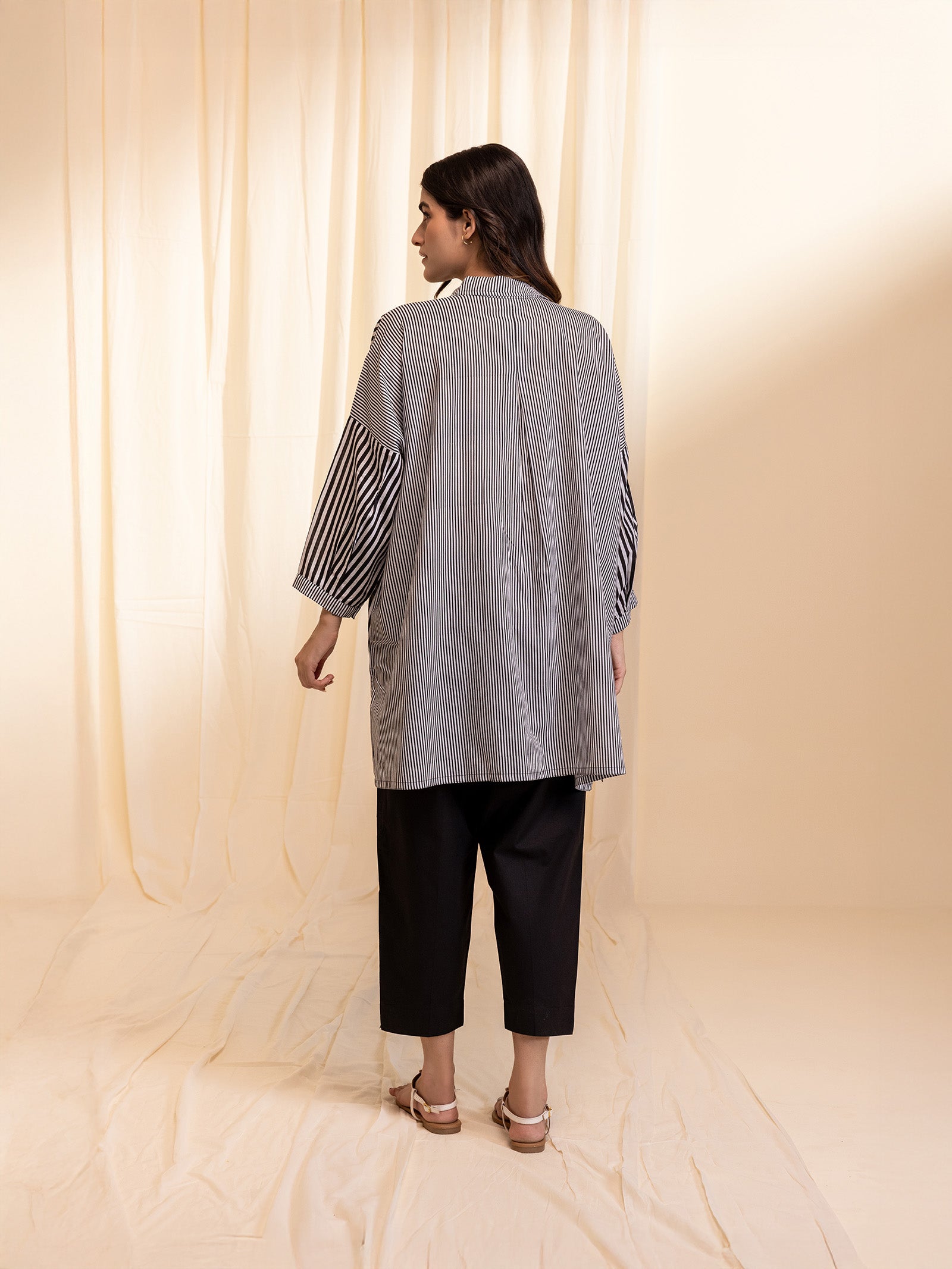 Dot Dot Dash - Madras Black Cotton Shirt