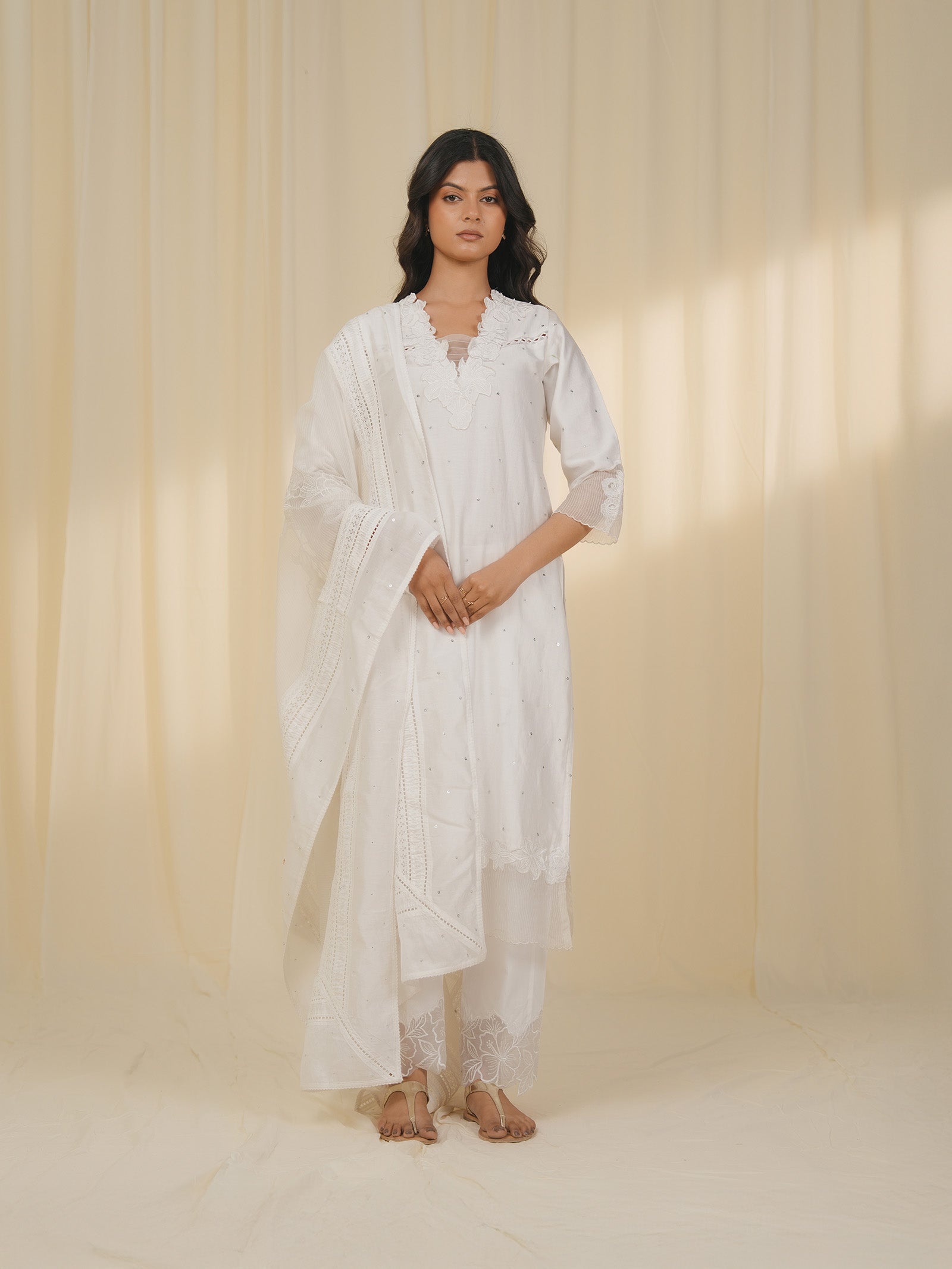 Dove Chanderi Dupatta