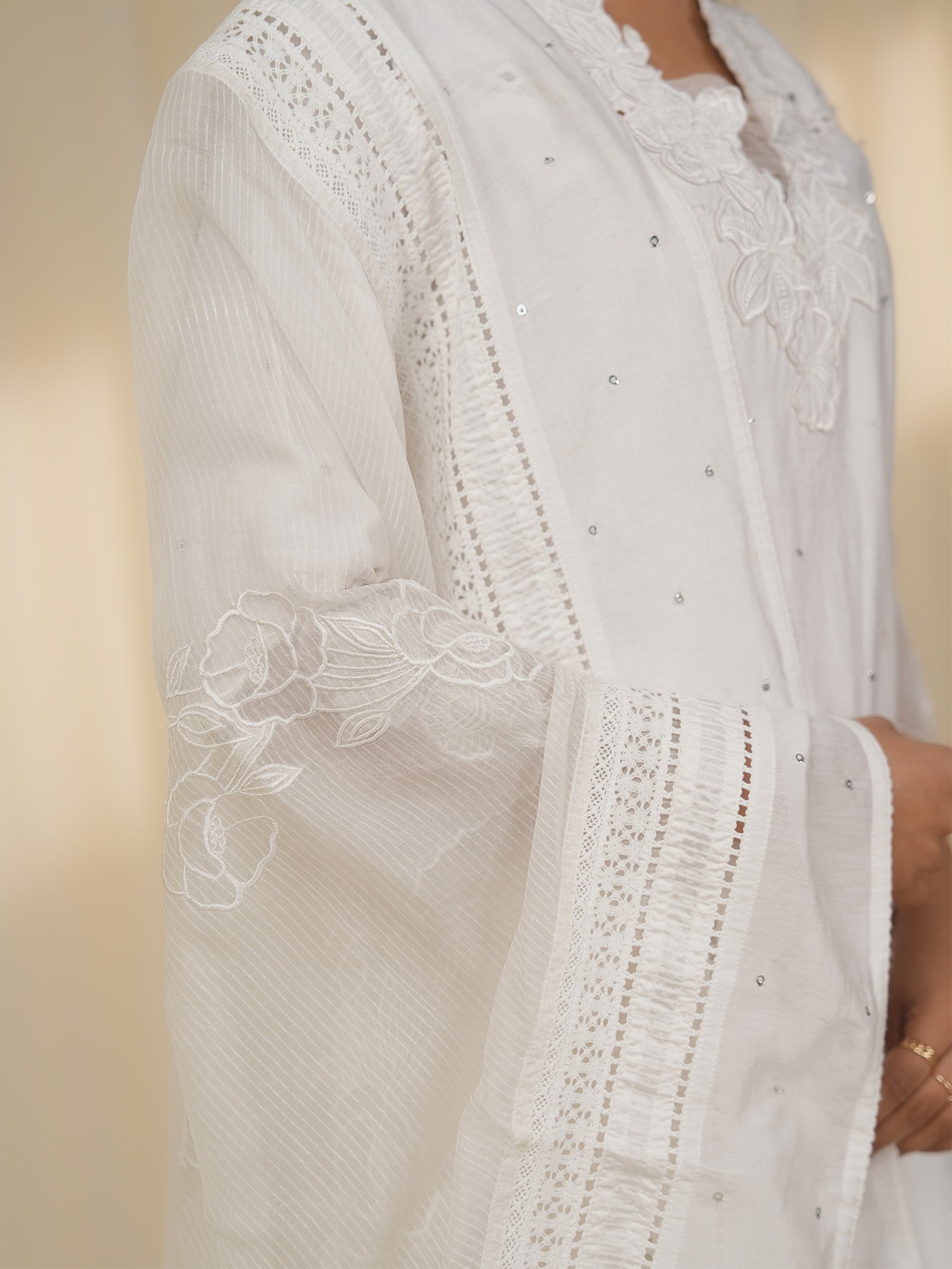 Dove Chanderi Dupatta