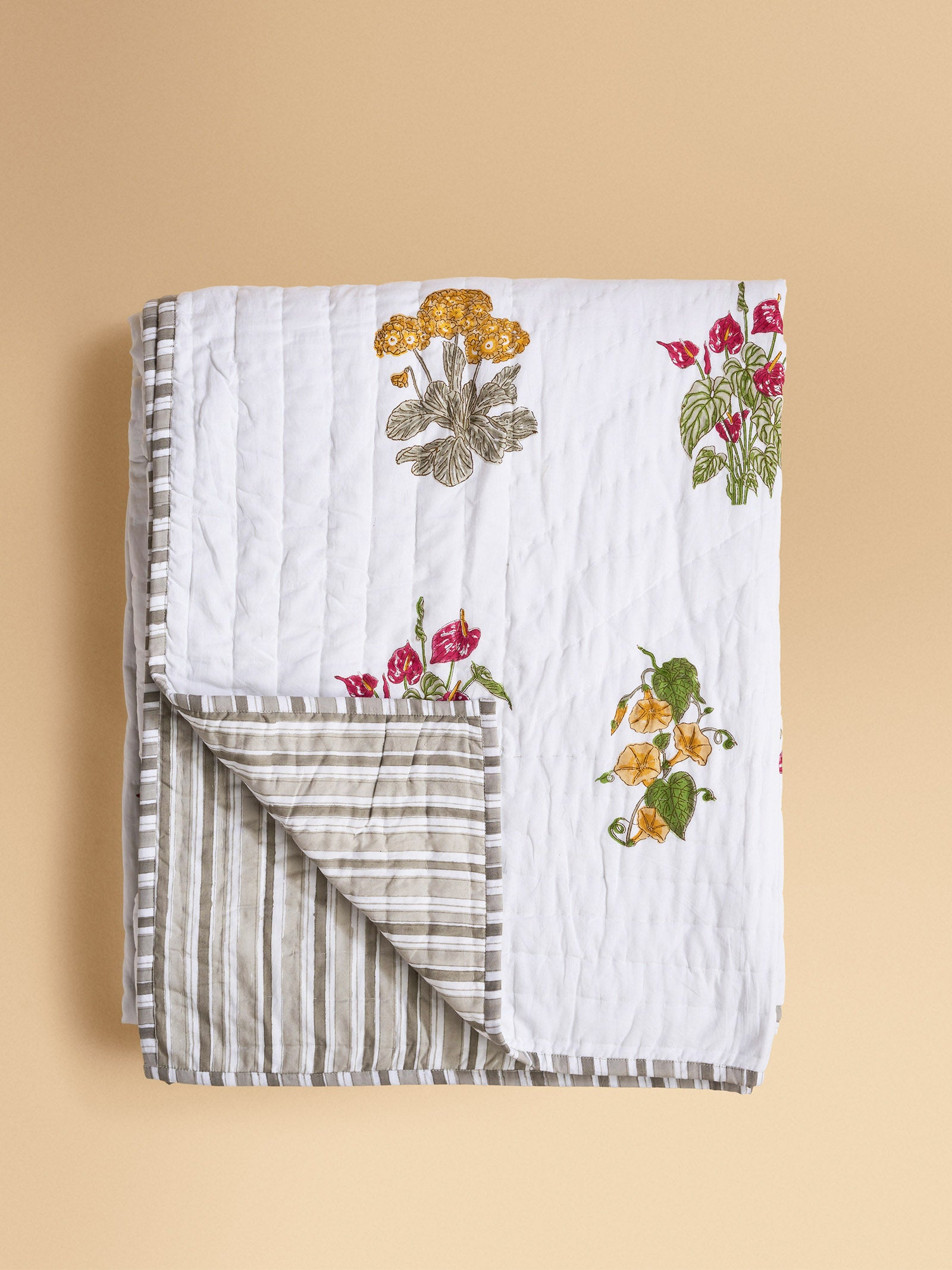 Earth Song Quilted Bed Cover (Reversible)