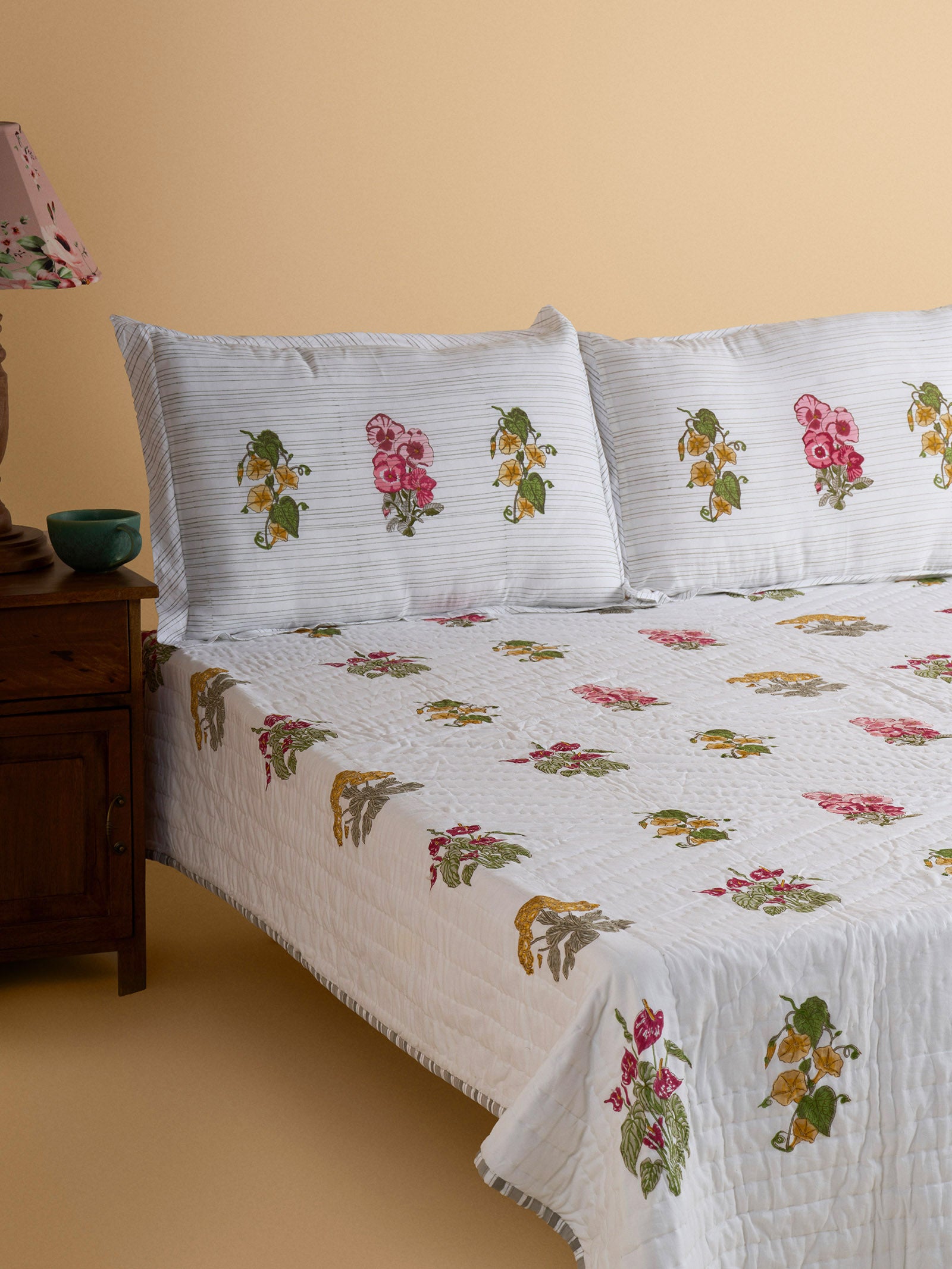 Earth Song Quilted Bed Cover (Reversible)