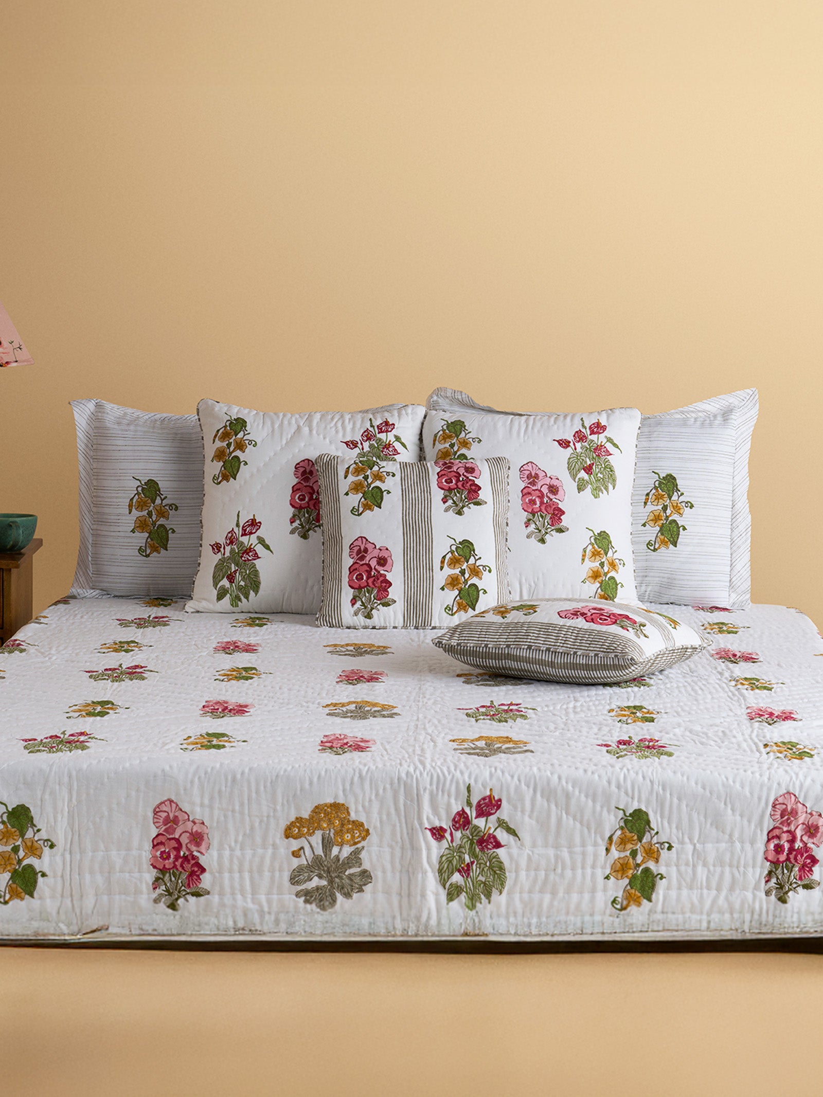 Earth Song Quilted Bed Cover (Reversible)