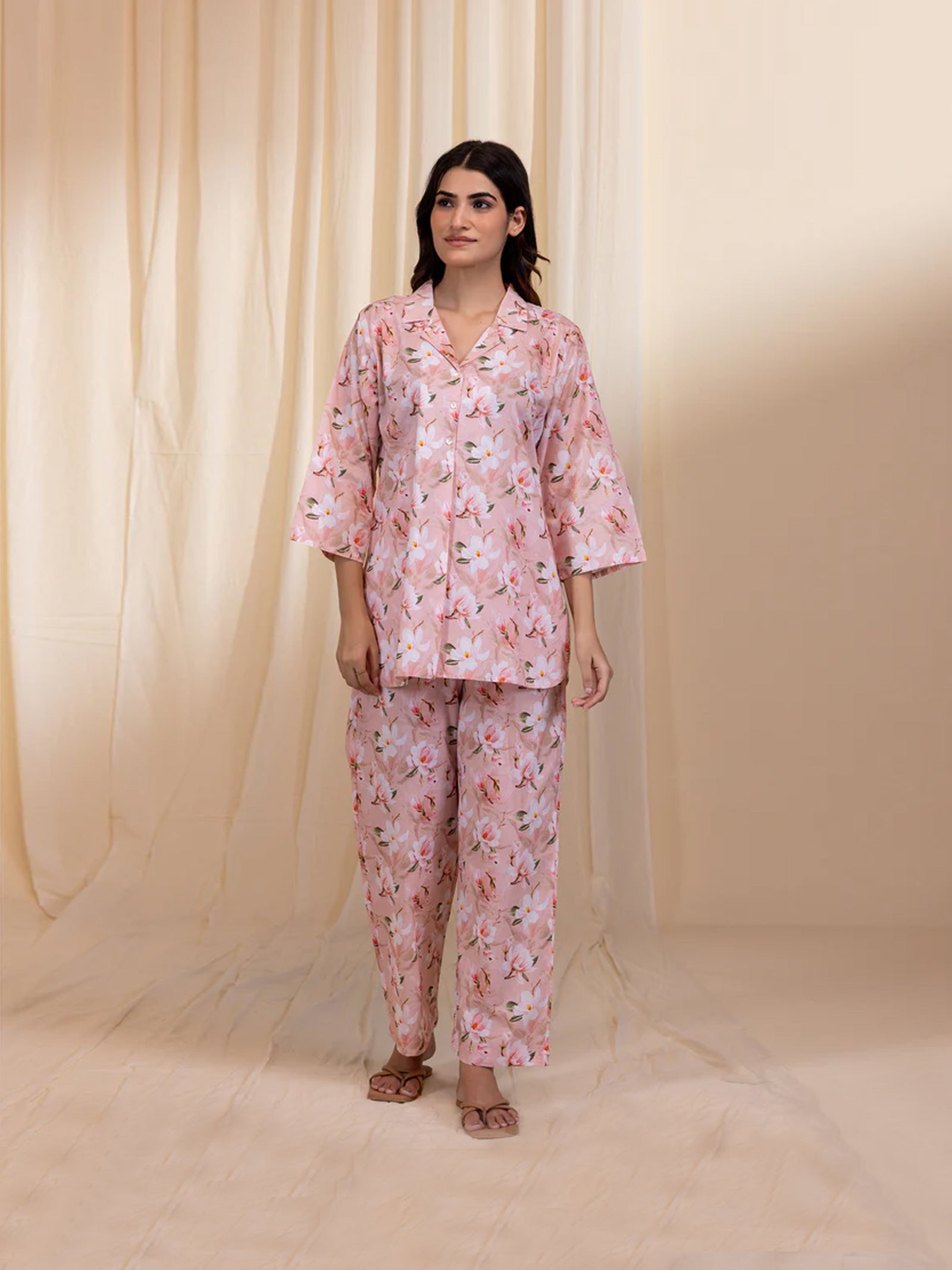 English Peach Voile Night Suit