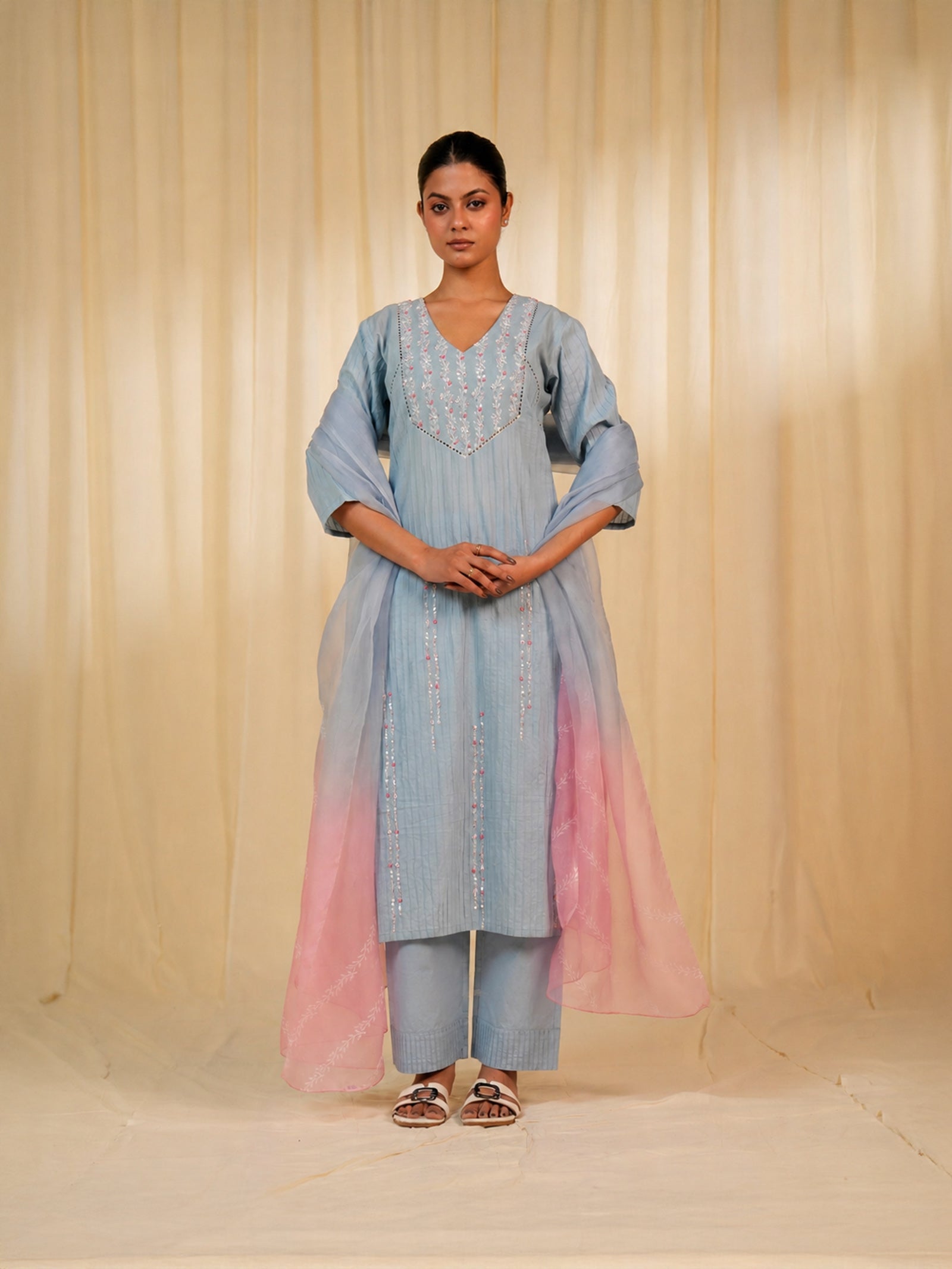 Faguni Plain Cotton Kurta