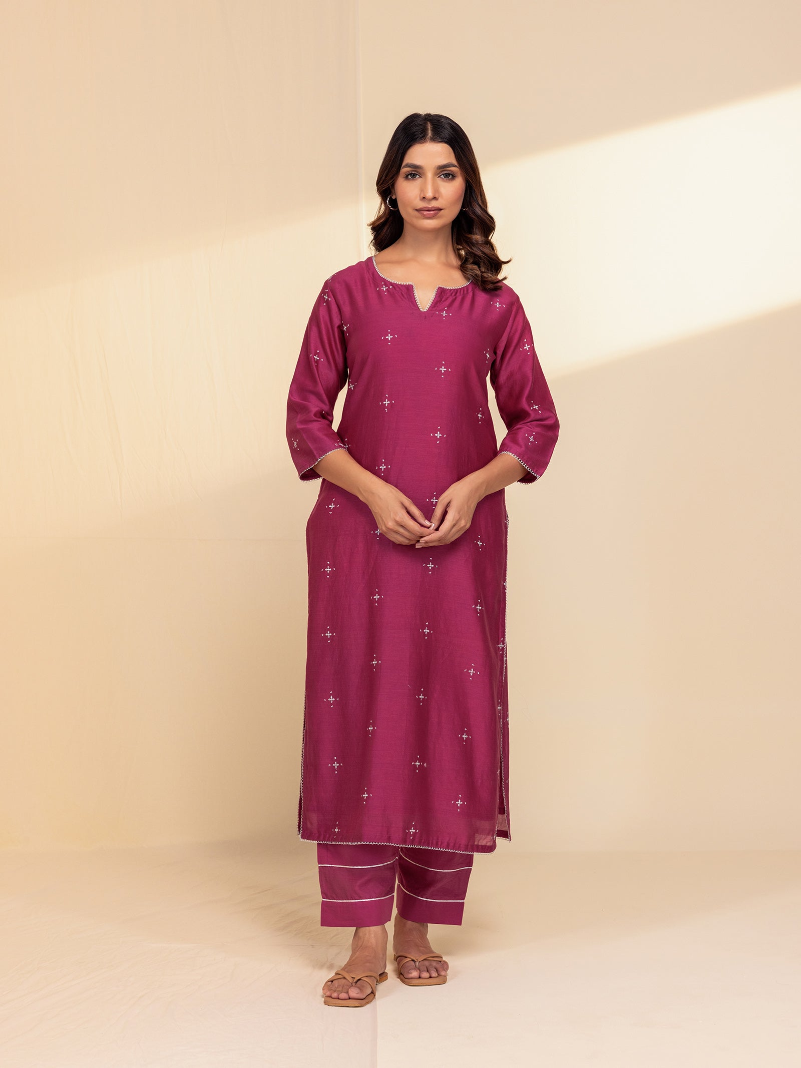 Festive Fuchsia Chanderi Kurta