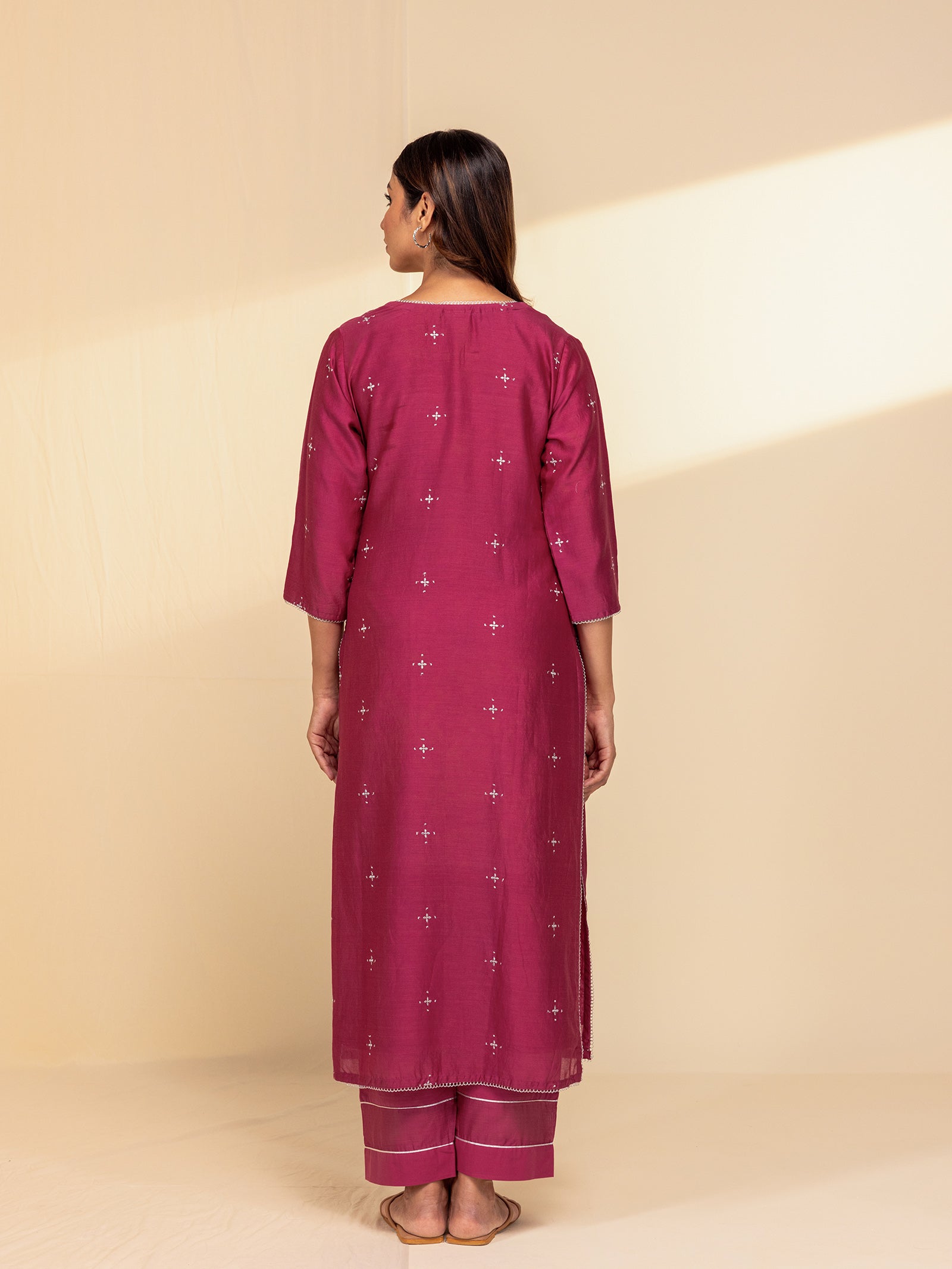 Festive Fuchsia Chanderi Kurta