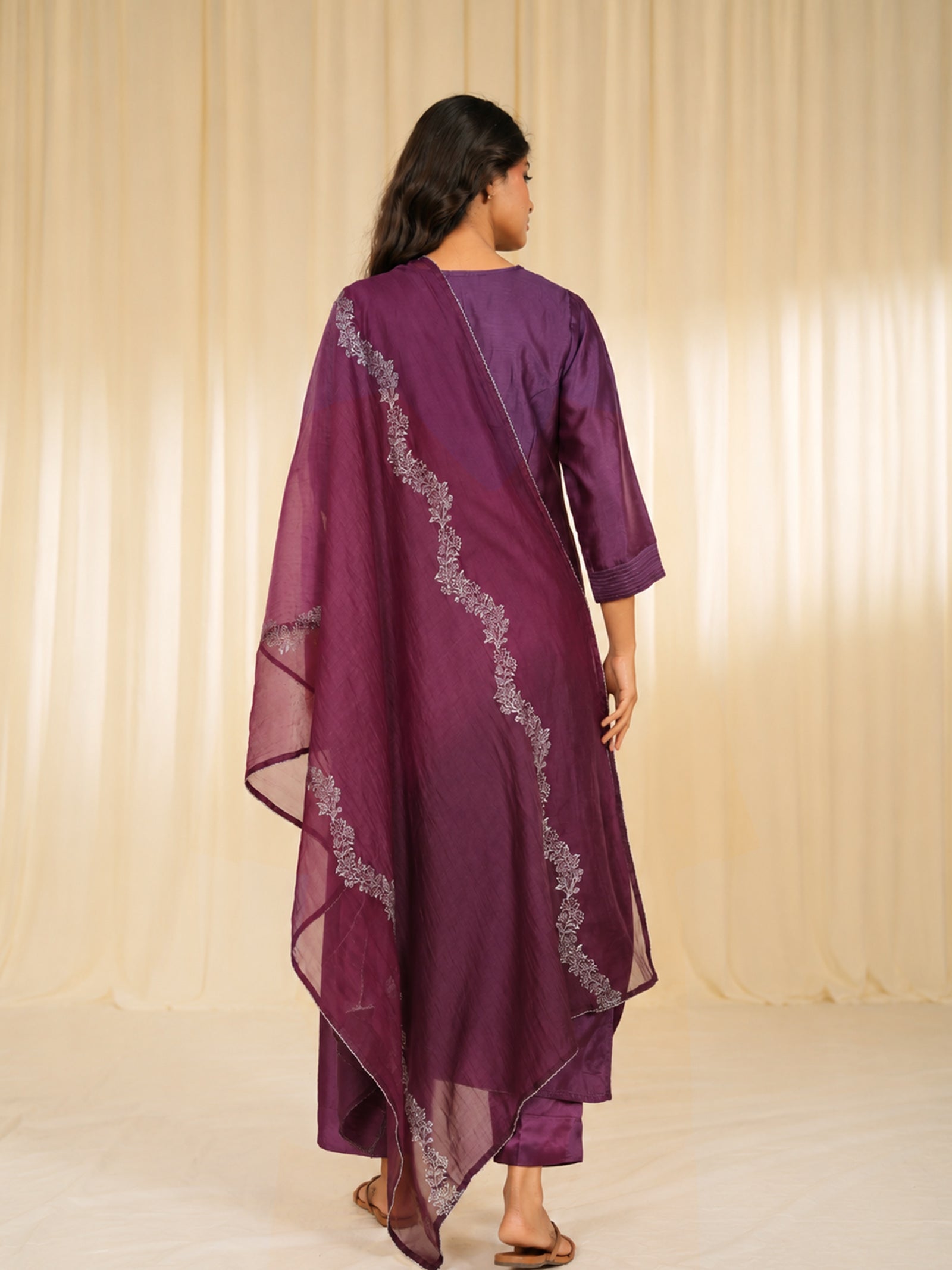 Filigree Orchid Organza Dupatta
