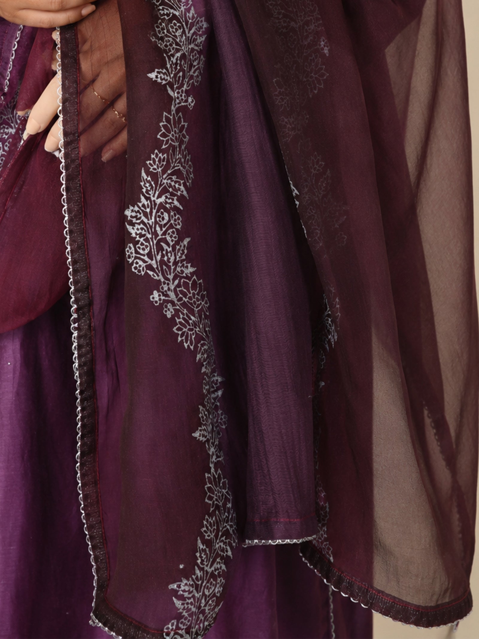 Filigree Orchid Organza Dupatta