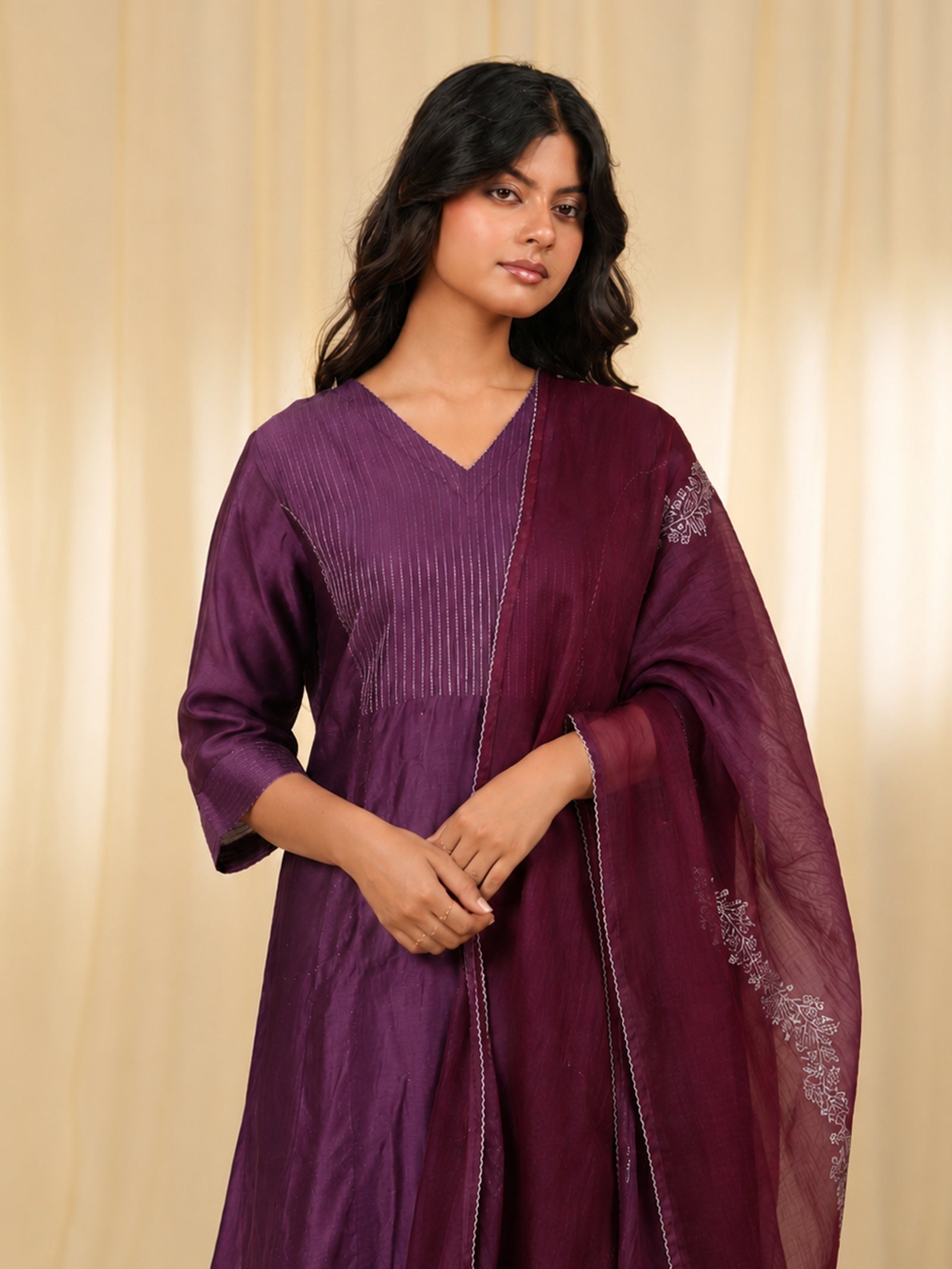 Filigree Orchid Organza Dupatta