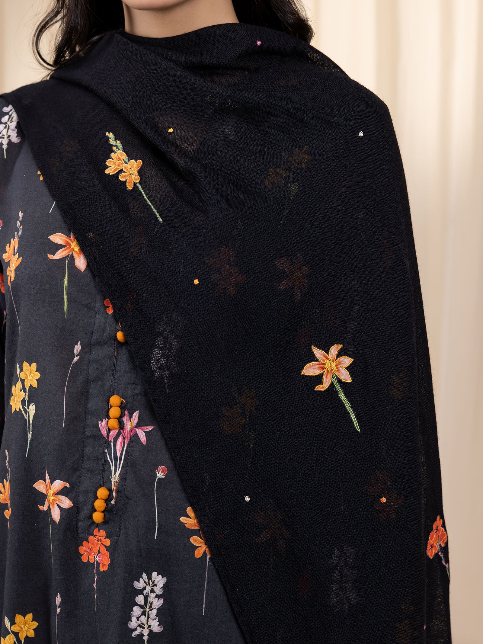 Flowers And More Woollen Stole