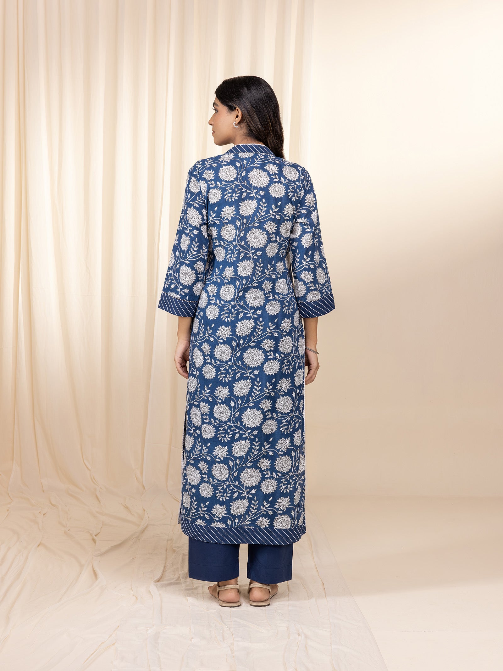 Frosted Bloom Cotton Kurta