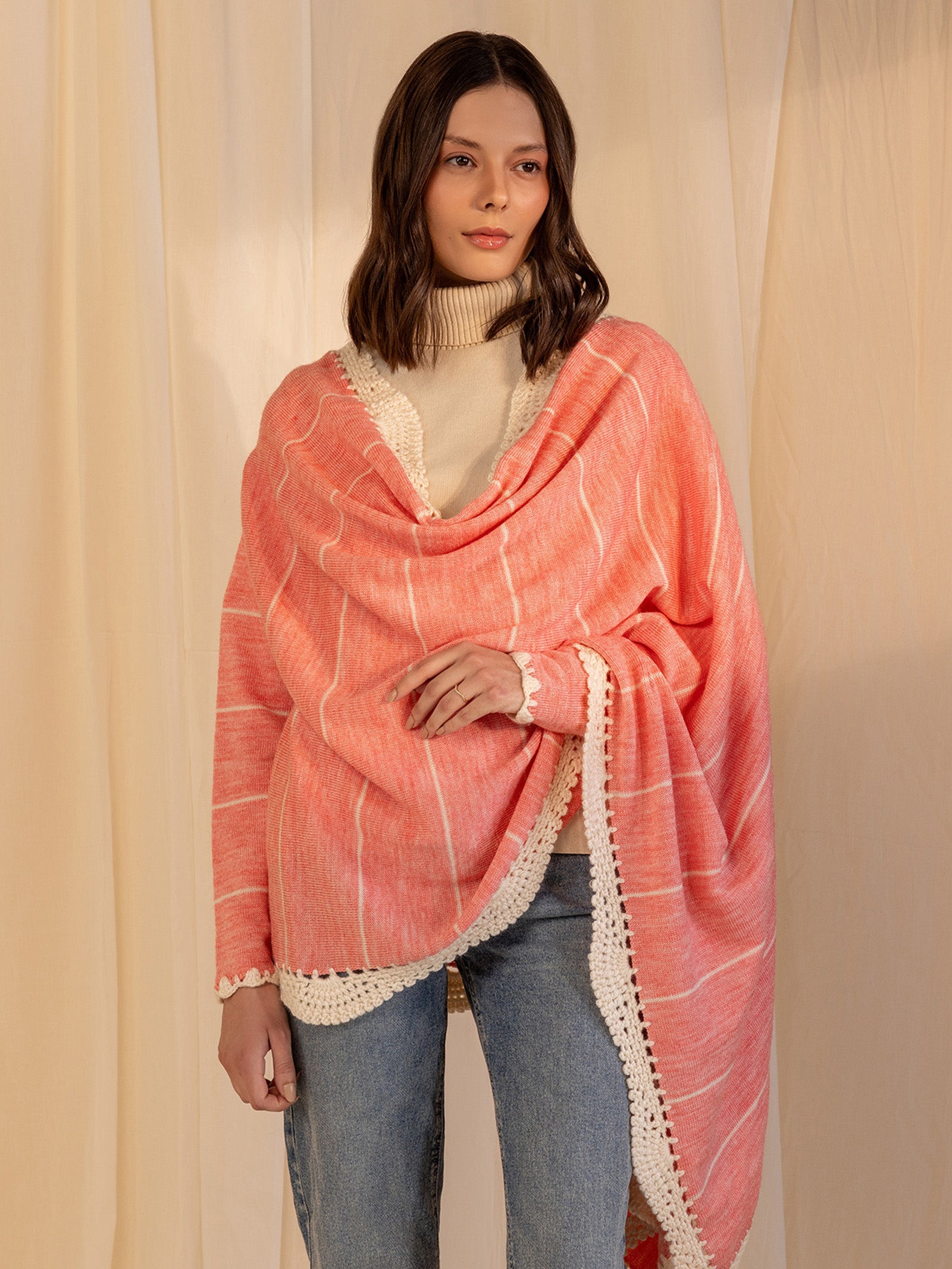 Woolen Fun Factor Shrug - Pink