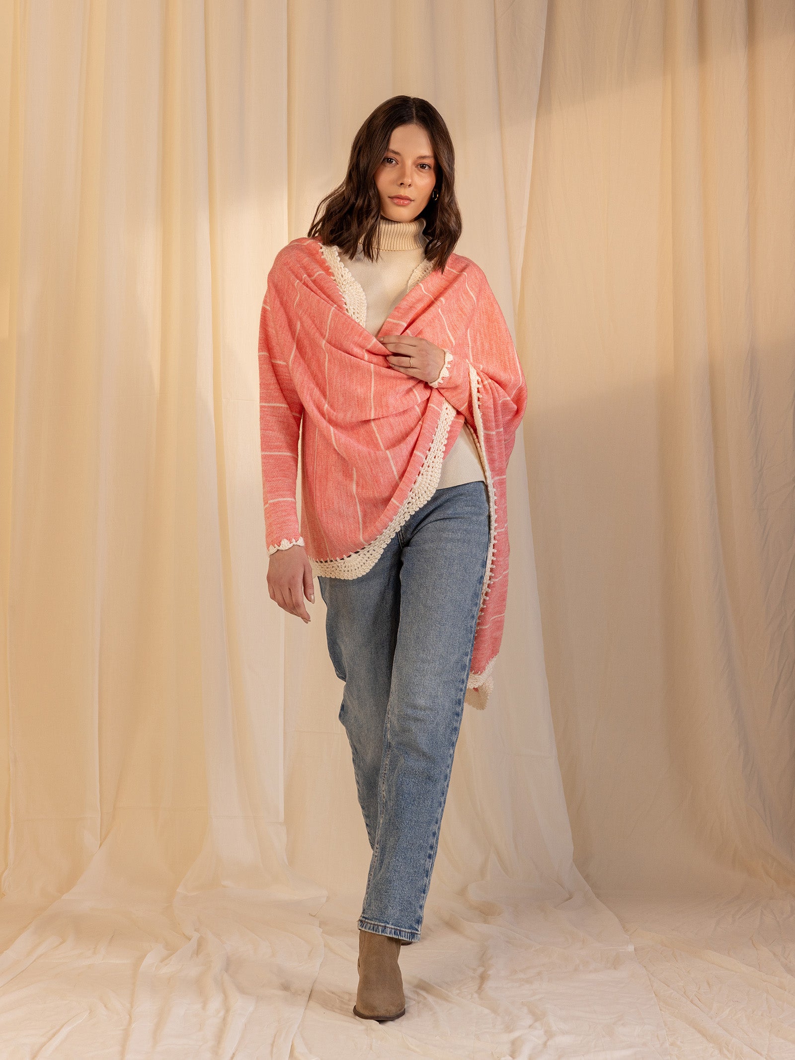 Woolen Fun Factor Shrug - Pink